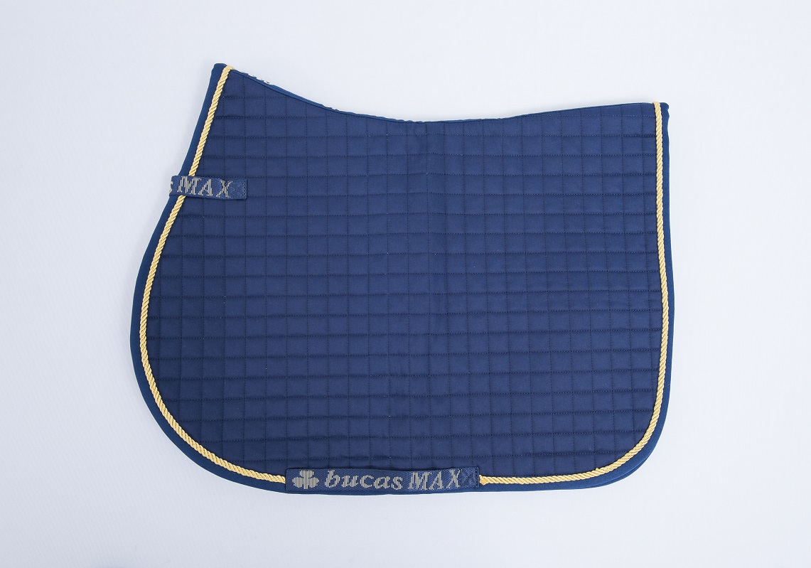 Dressurschabracke Max mit Bucas-Logo in Navy/Gold