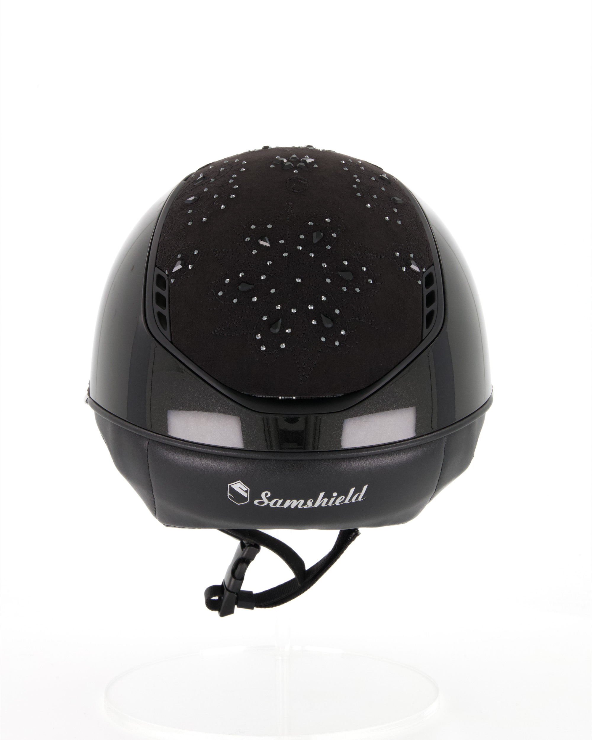 Reithelm 2.0 Miss Shield Shadowglossy, Top u. Frontal Band Crystal Bloom, Trim u. Blason matt black in schwarz