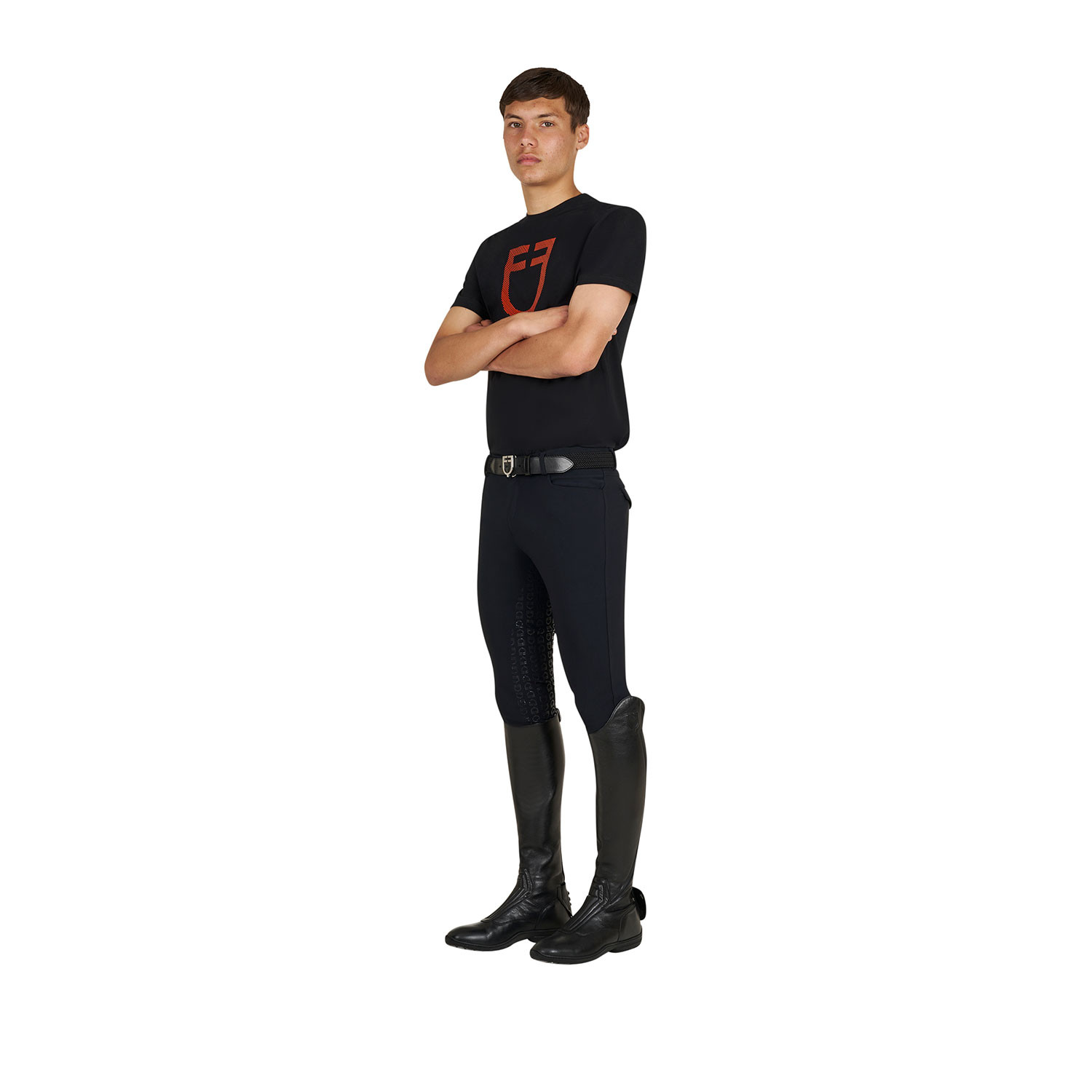 Herren-Basic-T-Shirt mit glänzendem Logo