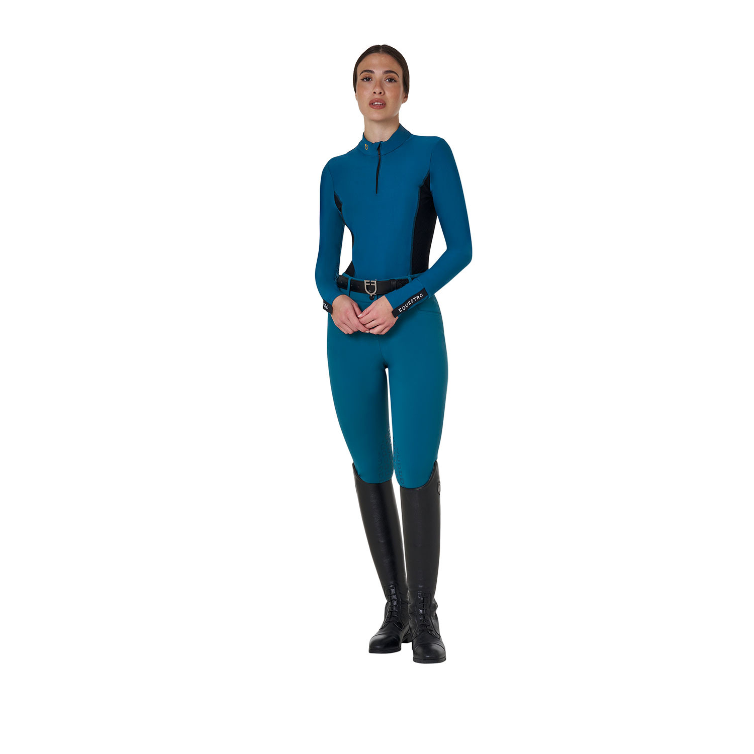 Damen-Reithose High-Waist mit Kniebesatz