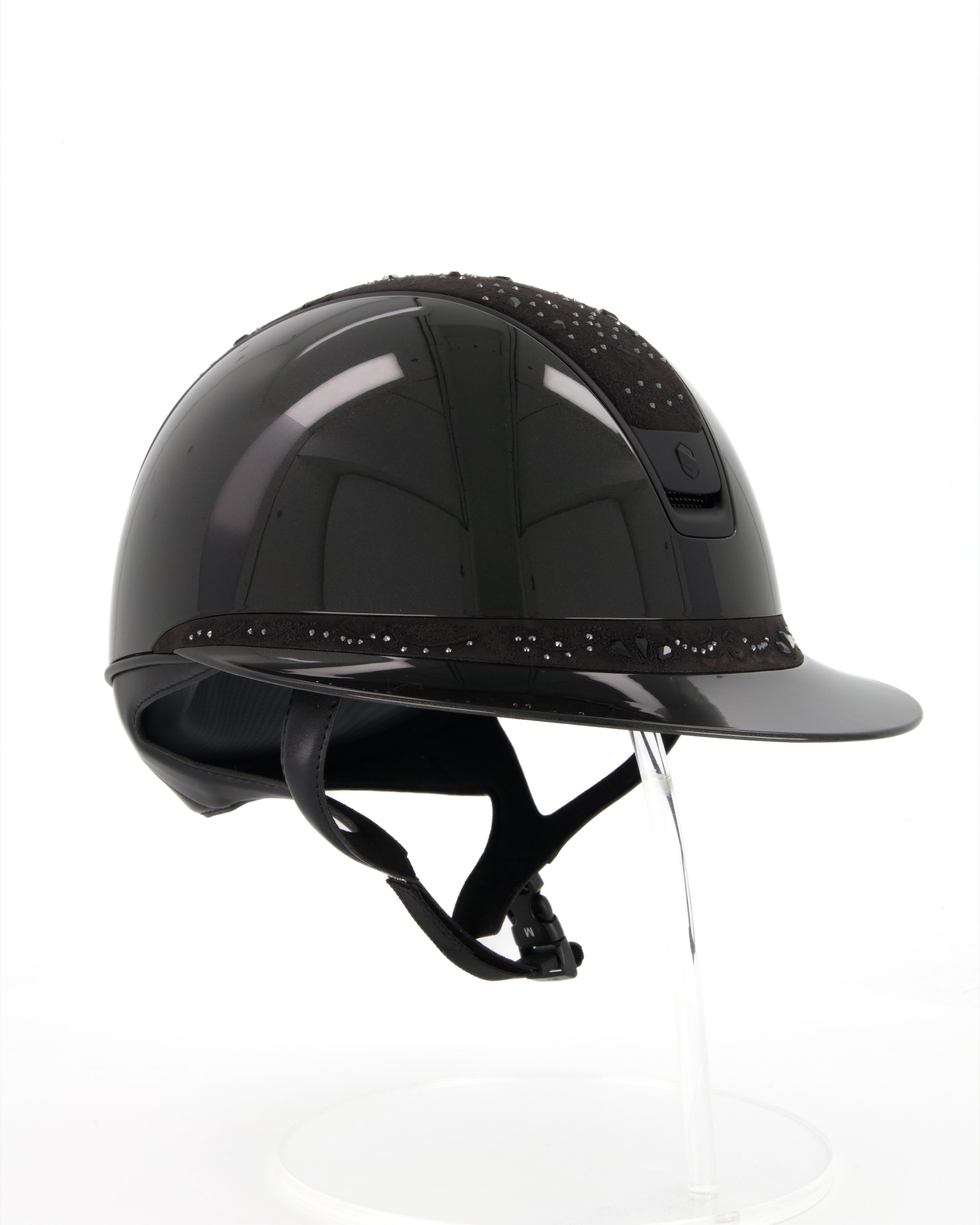 Reithelm 2.0 Miss Shield Shadowglossy, Top u. Frontal Band Crystal Bloom, Trim u. Blason matt black in schwarz