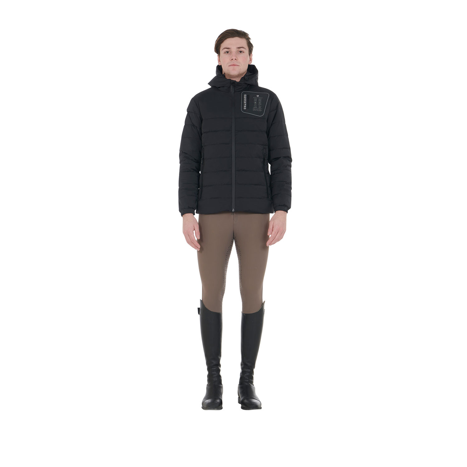 Herren-Daunenjacke aus Stretchgewebe mit Silikon-Patch