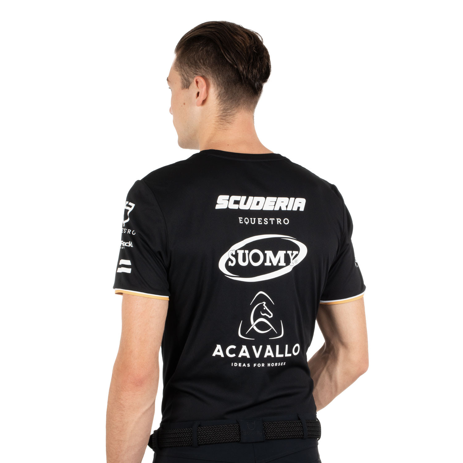 Herren-T-Shirt aus technischem Gewebe mit Multi-Logo