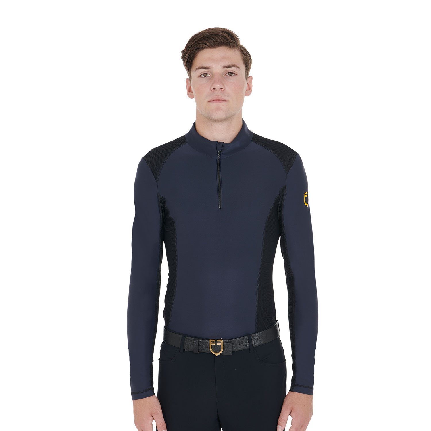Herren-Trainingspolo Langarm Slim Fit