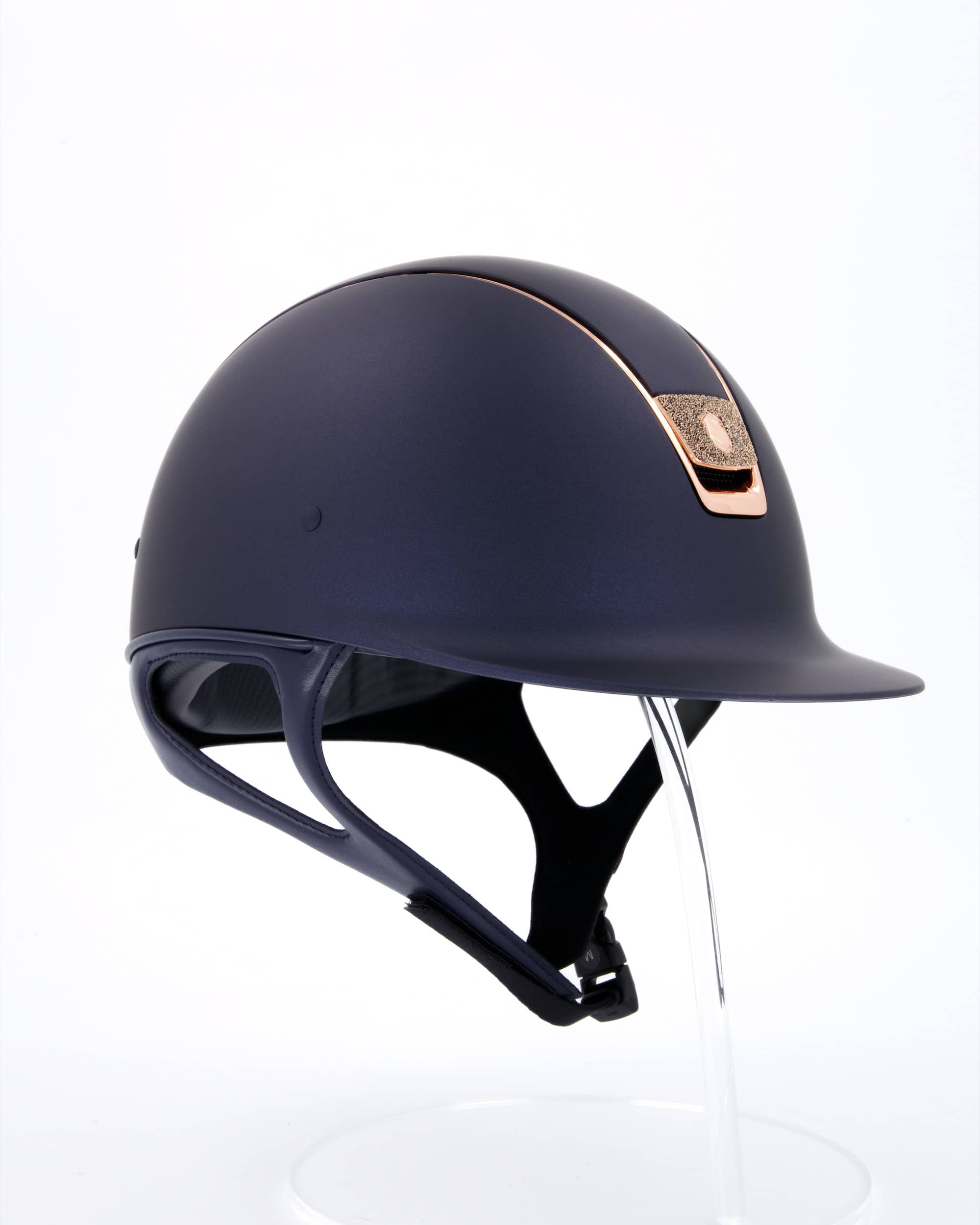 Riding helmet Shadowmatt Rose Chrome Blason Crystal Fabric Rose in blue
