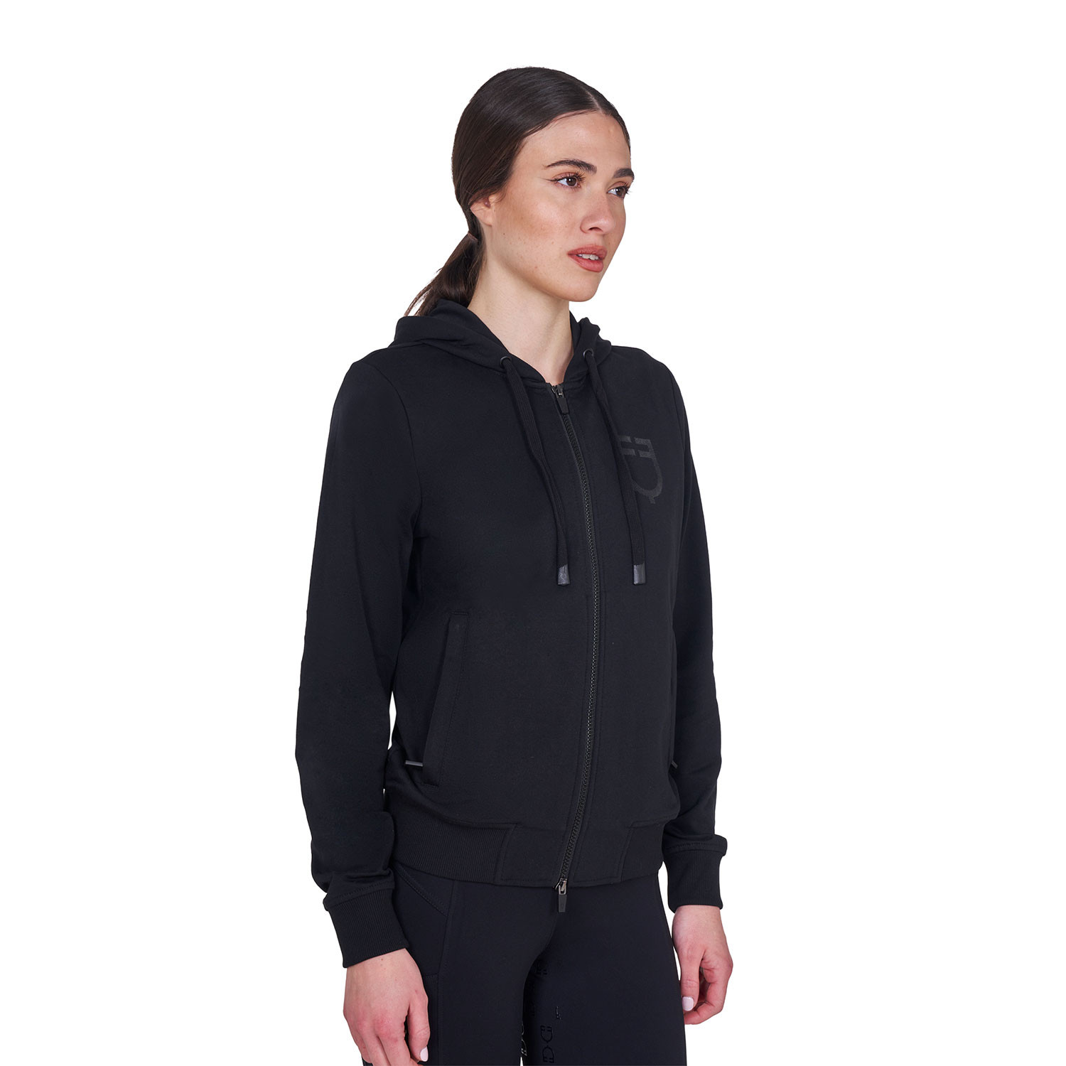 Sweatshirt für Damen mit verstellbarer Kapuze und Reißverschluss