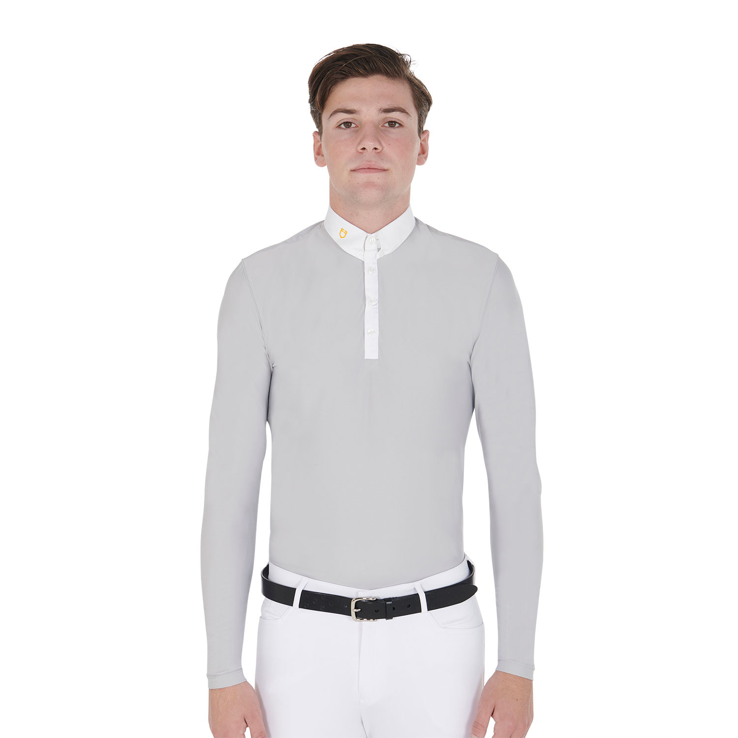 Langarm-Poloshirt für Herren aus technischem Fleece