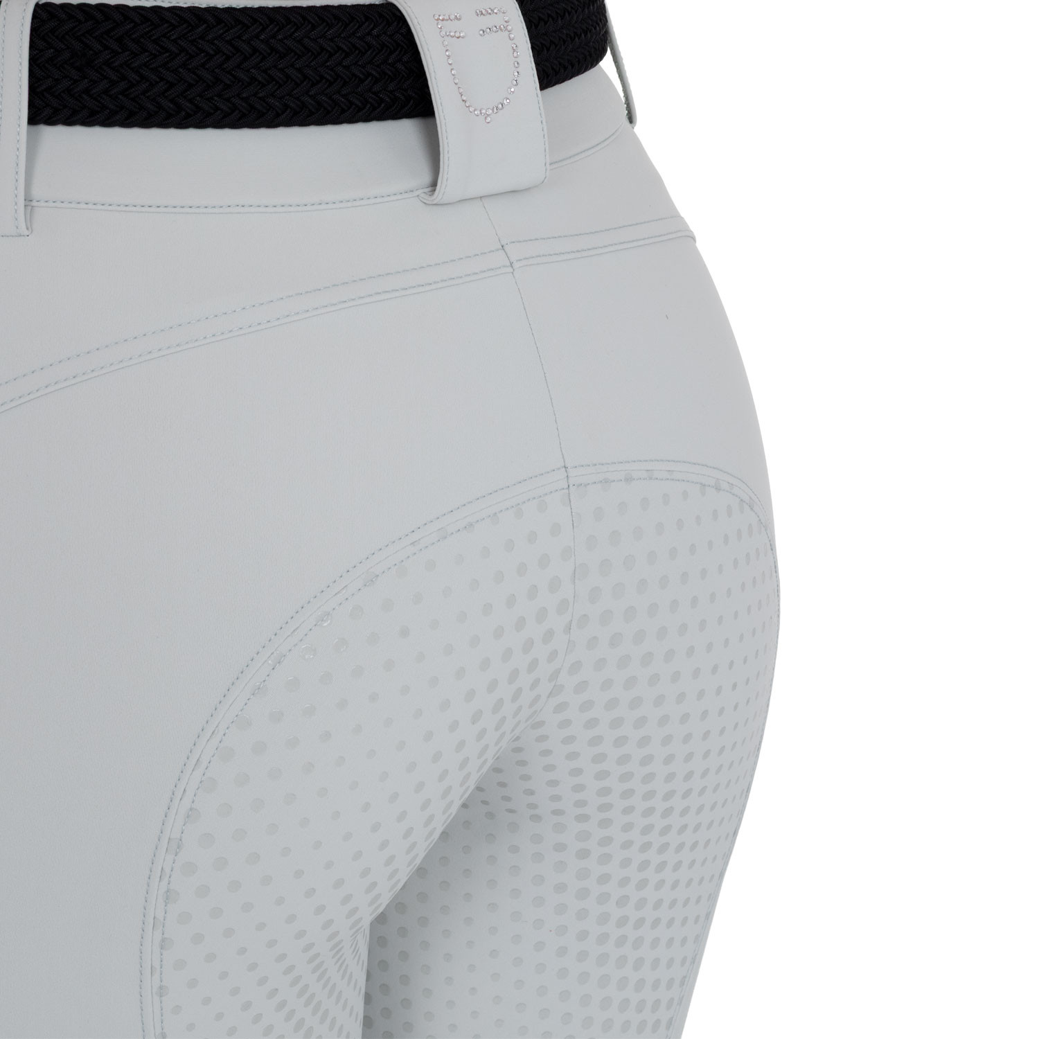 Damen-Reithose mit hohem Bund, Vollbesatz und Strass-Logo