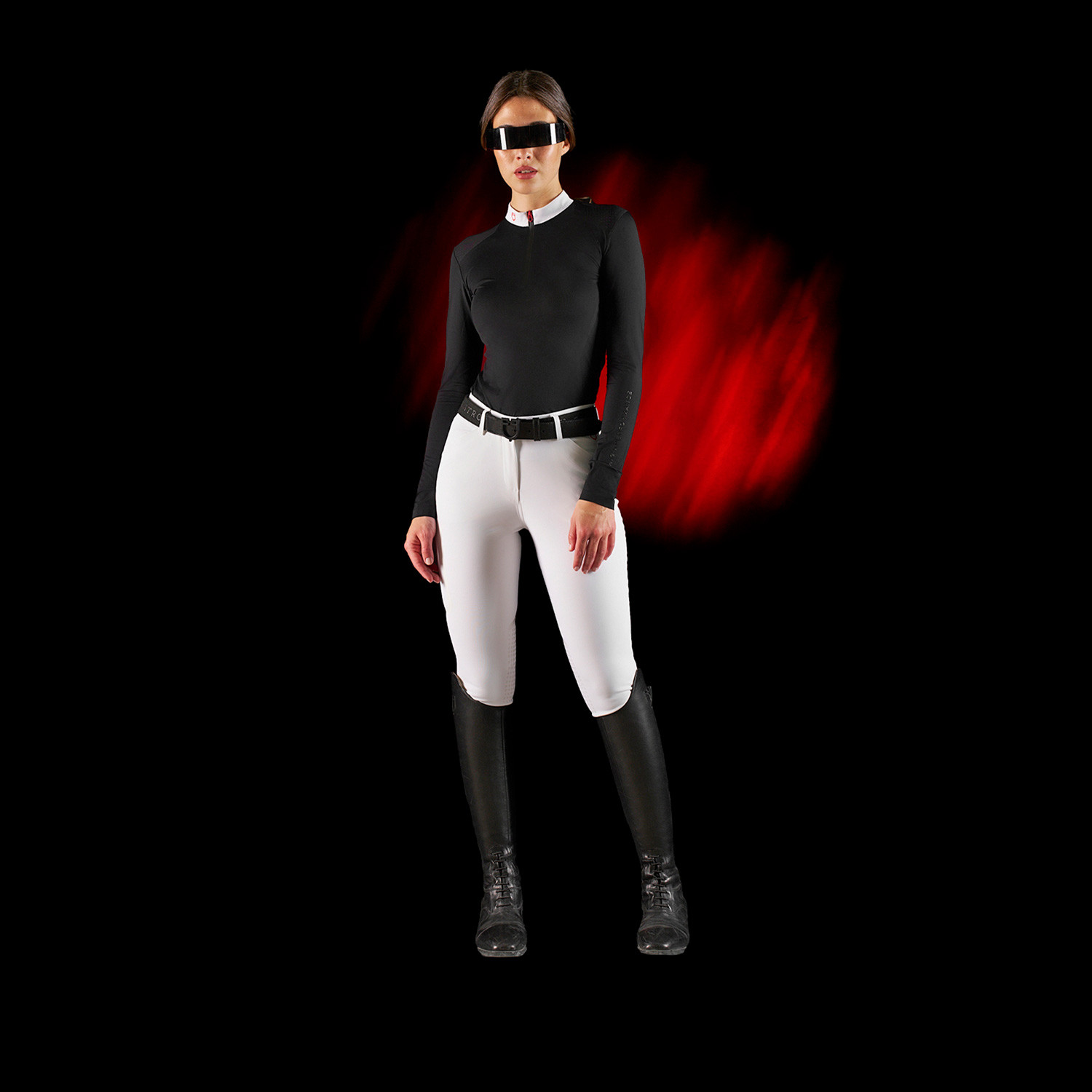 Ridertechnology Turnier-Polo-Shirt Langarm mit Reißverschluss