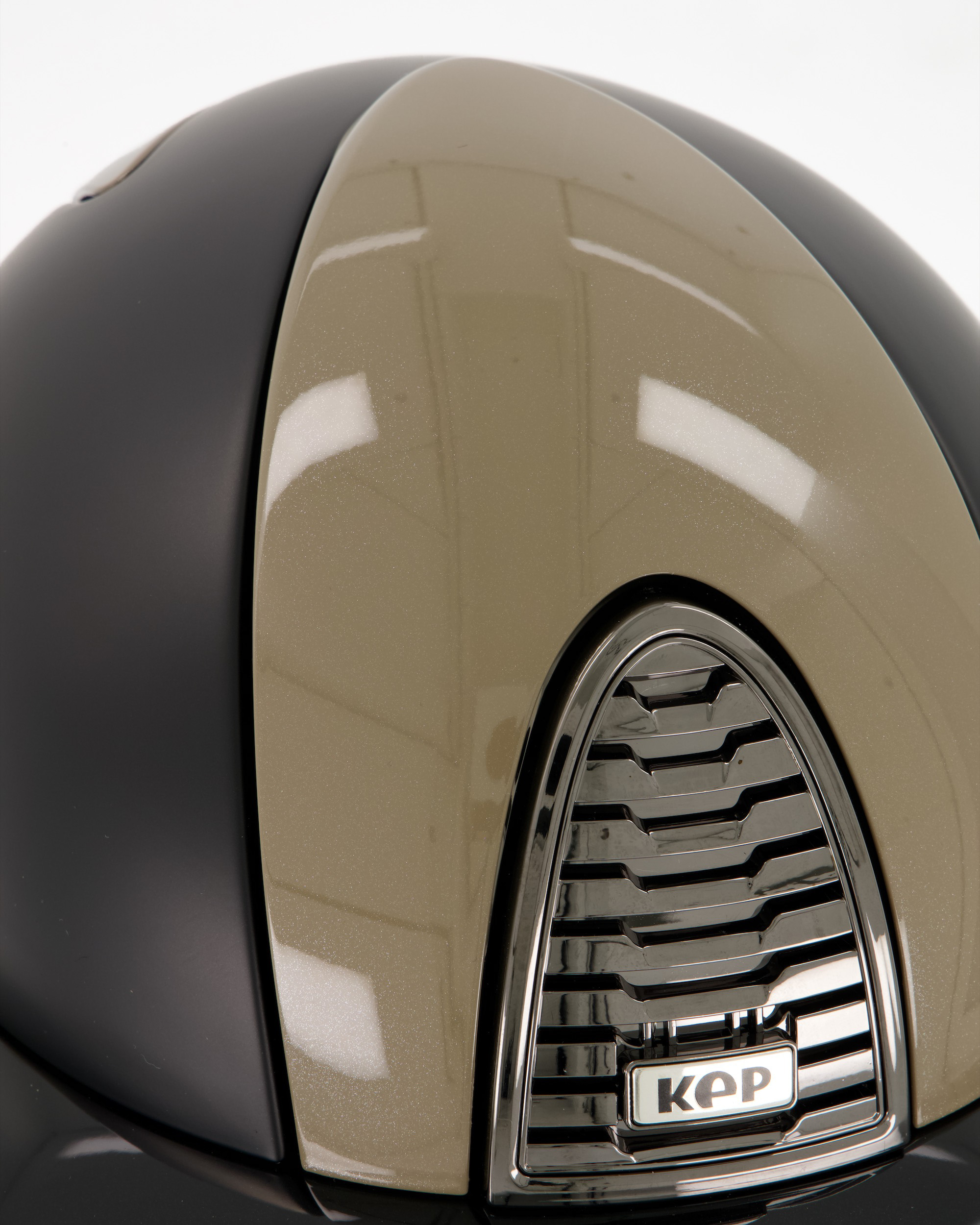 Reithelm Cromo 2.0 Textile Diamond Taupe Polo in schwarz