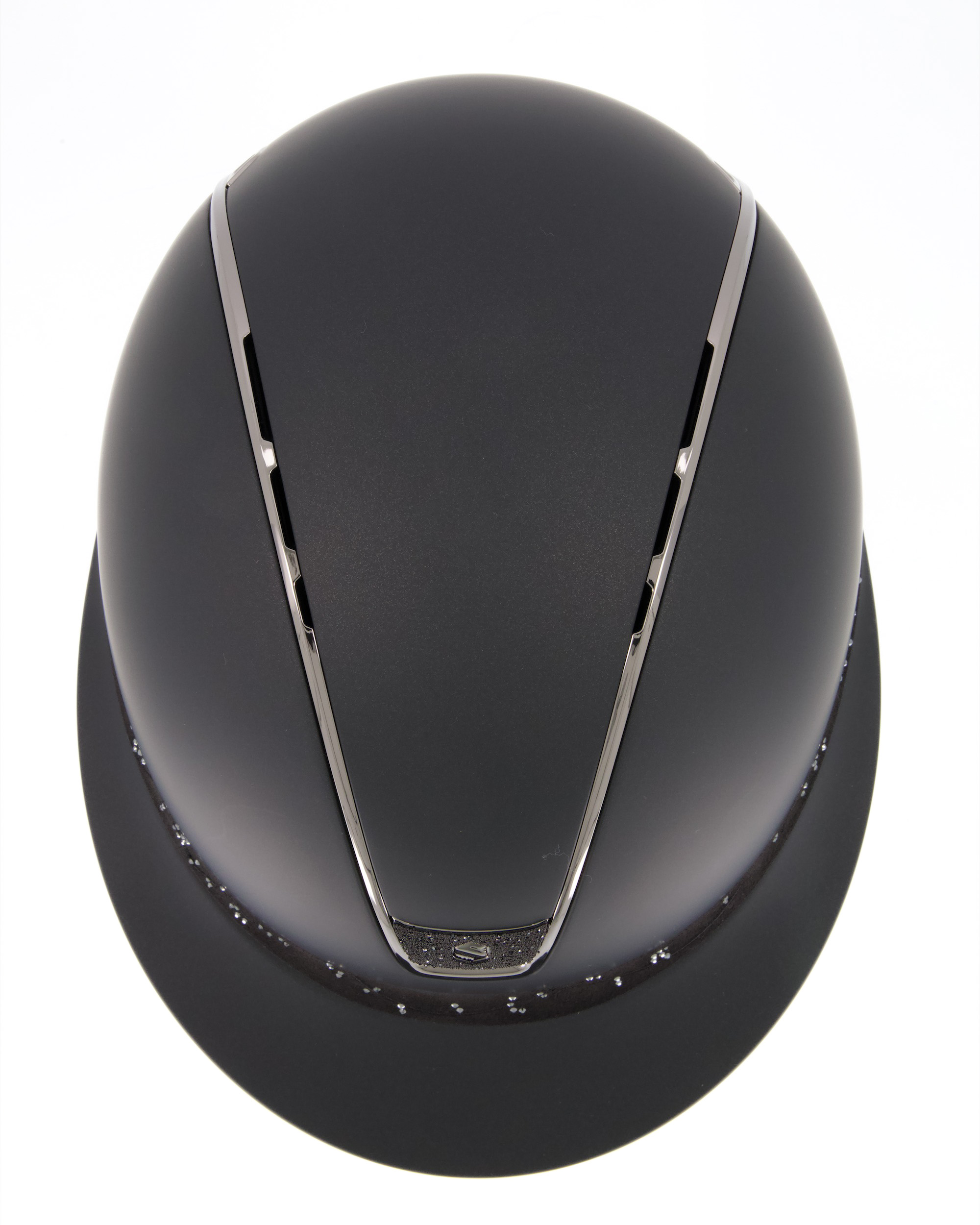 Reithelm 2.0 Miss Shield Shadowmatt Black, Frontal Band Crystal Leaf, Trim Chrome Black, Blason Crystal Fabric Black