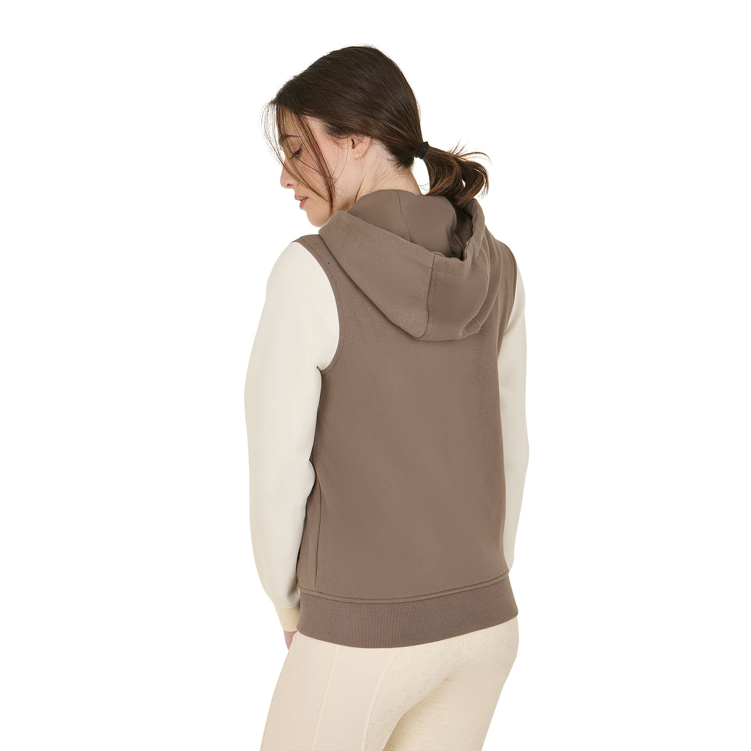 Damen-EQ-Hoodie zweifarbig mit Frontreißverschluss