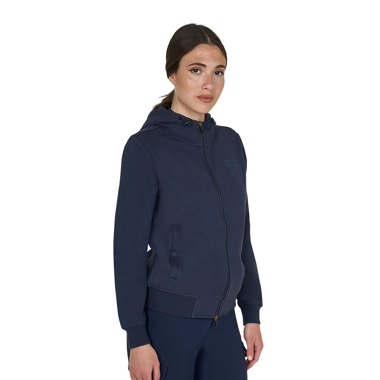 Sweatshirt für Damen mit verstellbarer Kapuze und Reißverschluss