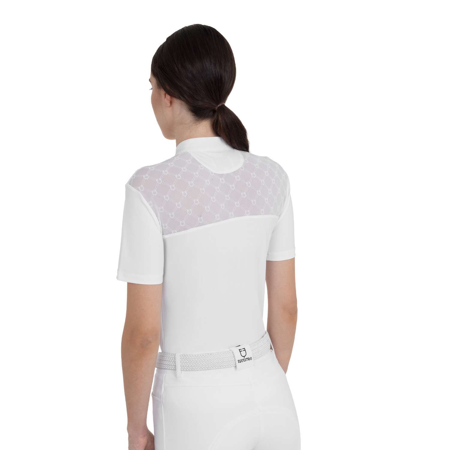 Damen-Turnierpolo mit Tüll-Einsätzen