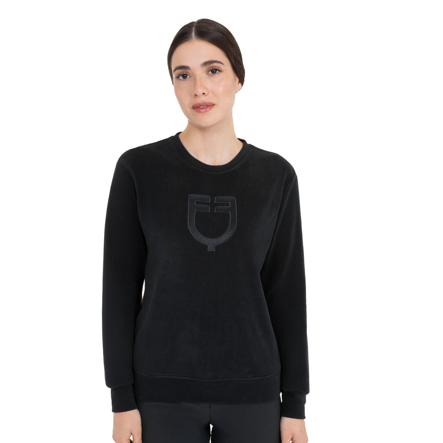 Damen-Fleece-Sweatshirt mit Rundhalsausschnitt