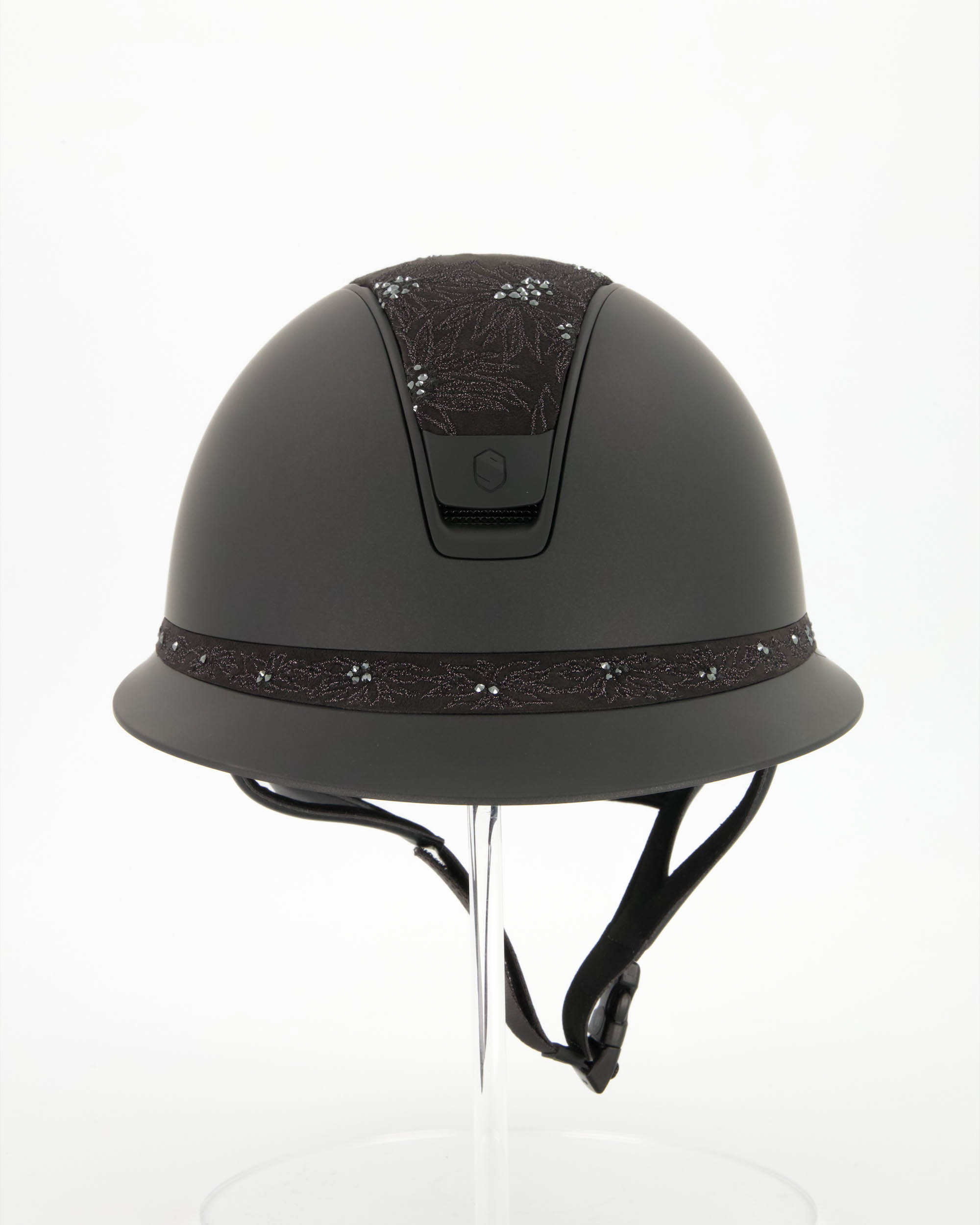 Reithelm 2.0 Miss Shield Shadowmatt Black,Top u. Frontal Band Spring Flower, Trim u. Blason Matt Black in schwarz