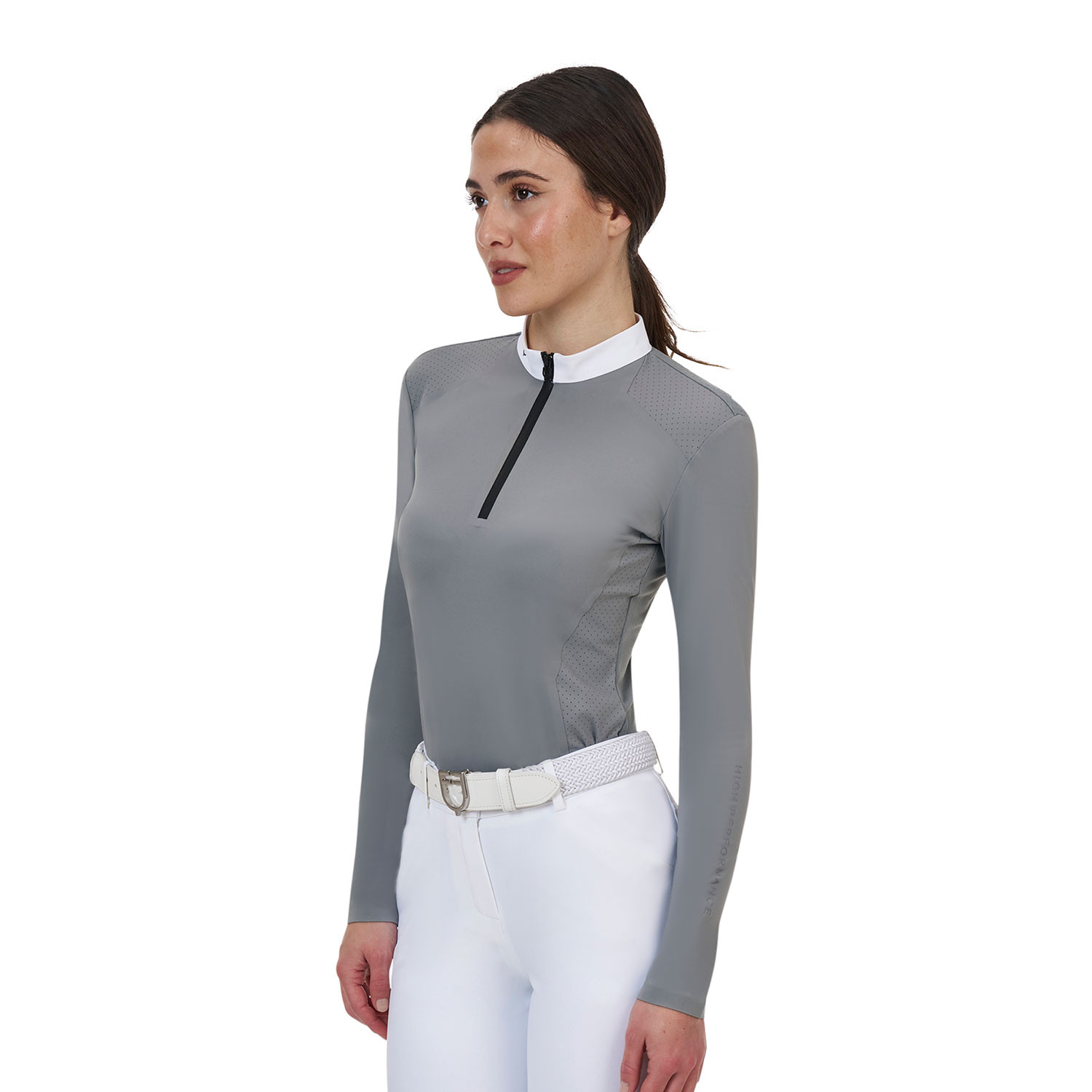 Ridertechnology Turnier-Polo-Shirt Langarm mit Reißverschluss