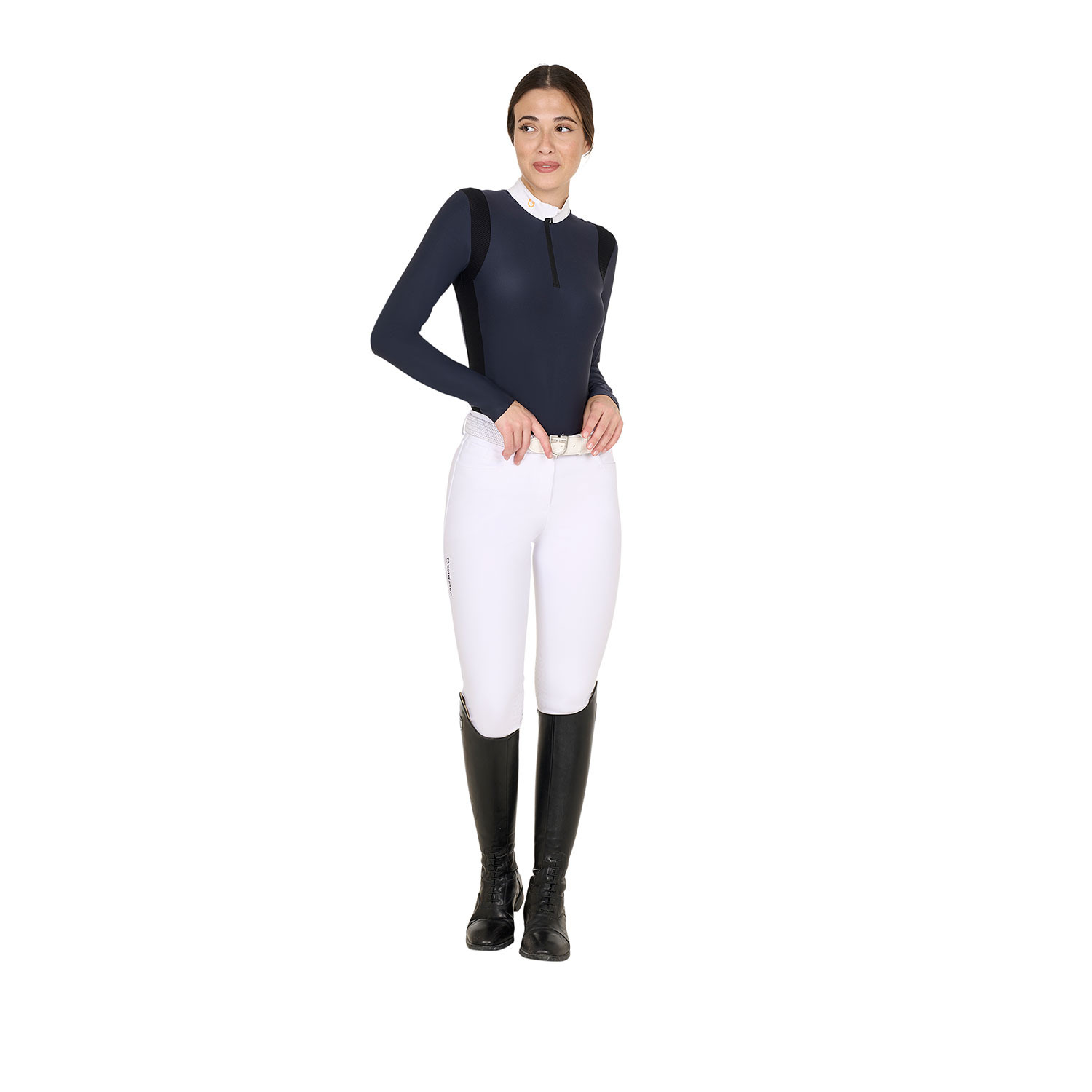 Tailliertes Damen-Poloshirt aus technischem Gewebe