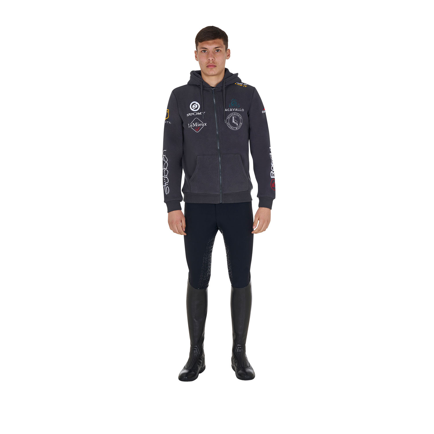 Herren-Sweatshirt mit Kapuze und Multi-Logo