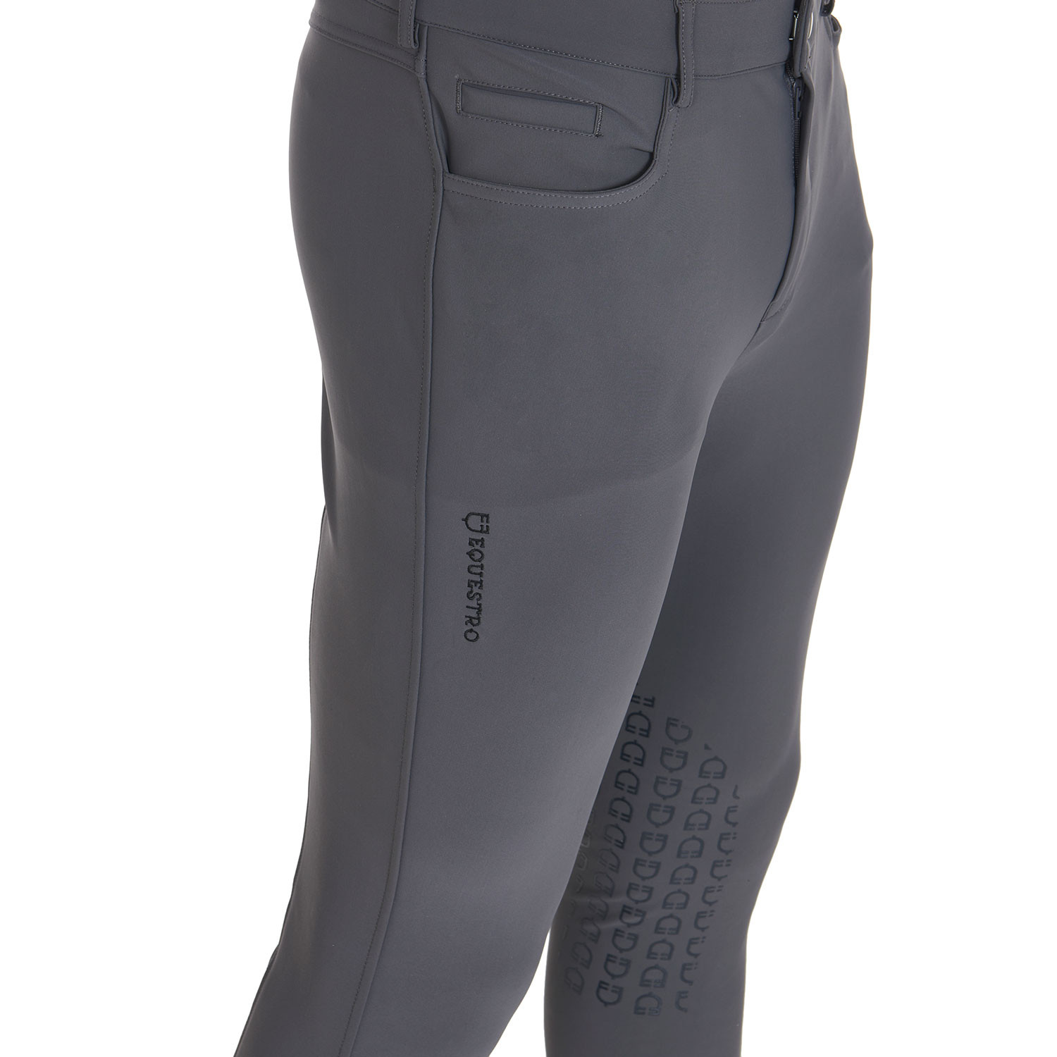 Schmale Herren-Reithose mit Grip und Logo