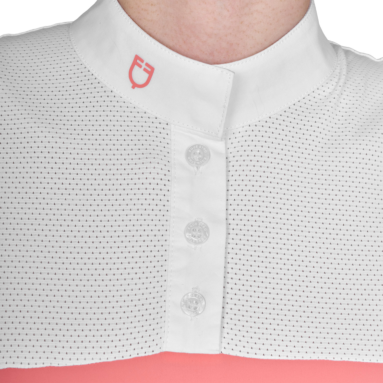 Schmal geschnittenes Damen-Poloshirt aus Funktionsmaterial und Mesh