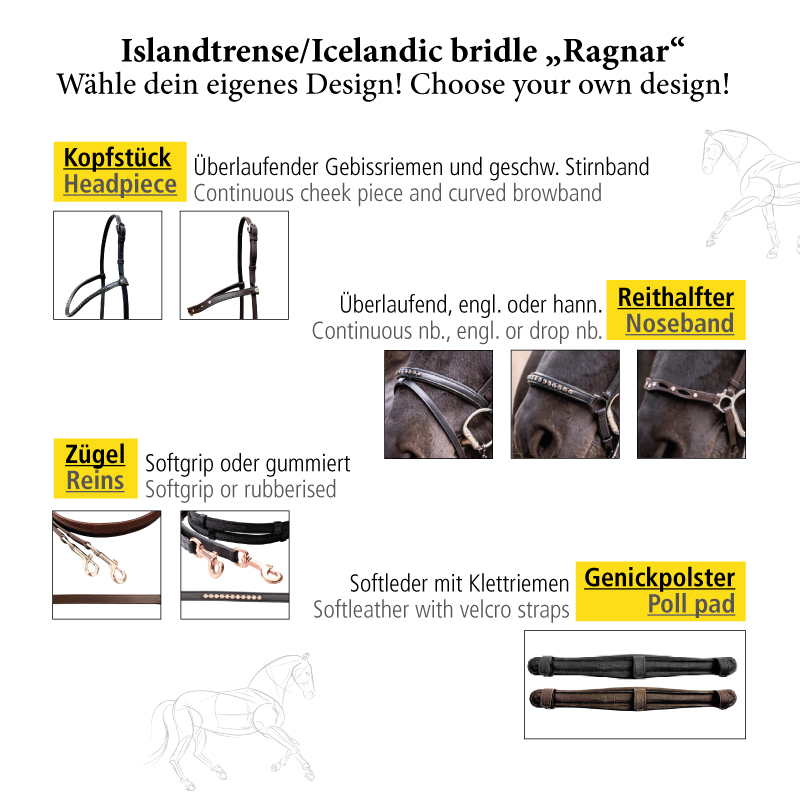 Muserolle Islandtrense "Ragnar" eng.-komb.