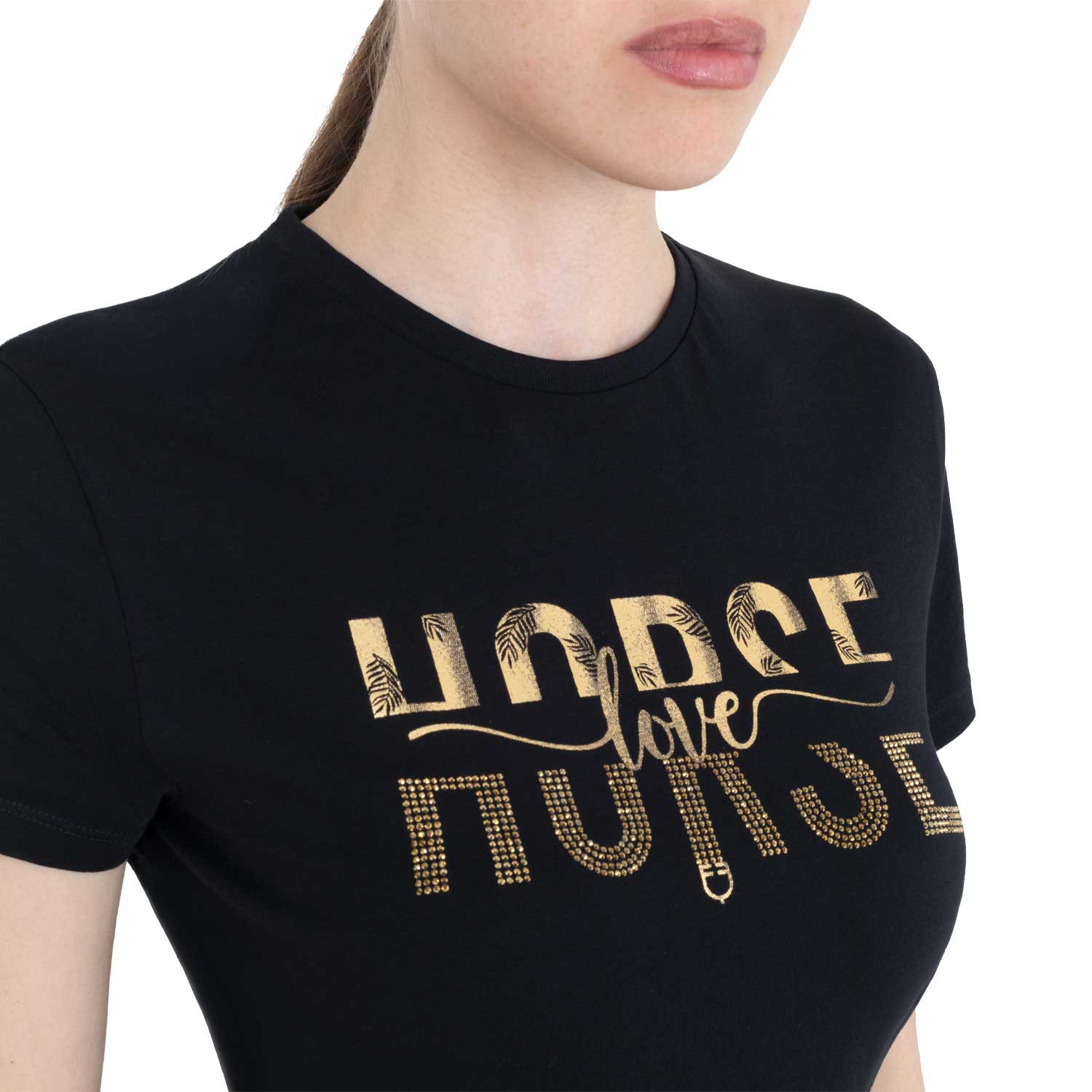 Baumwoll-T-Shirt Horse Love für Damen