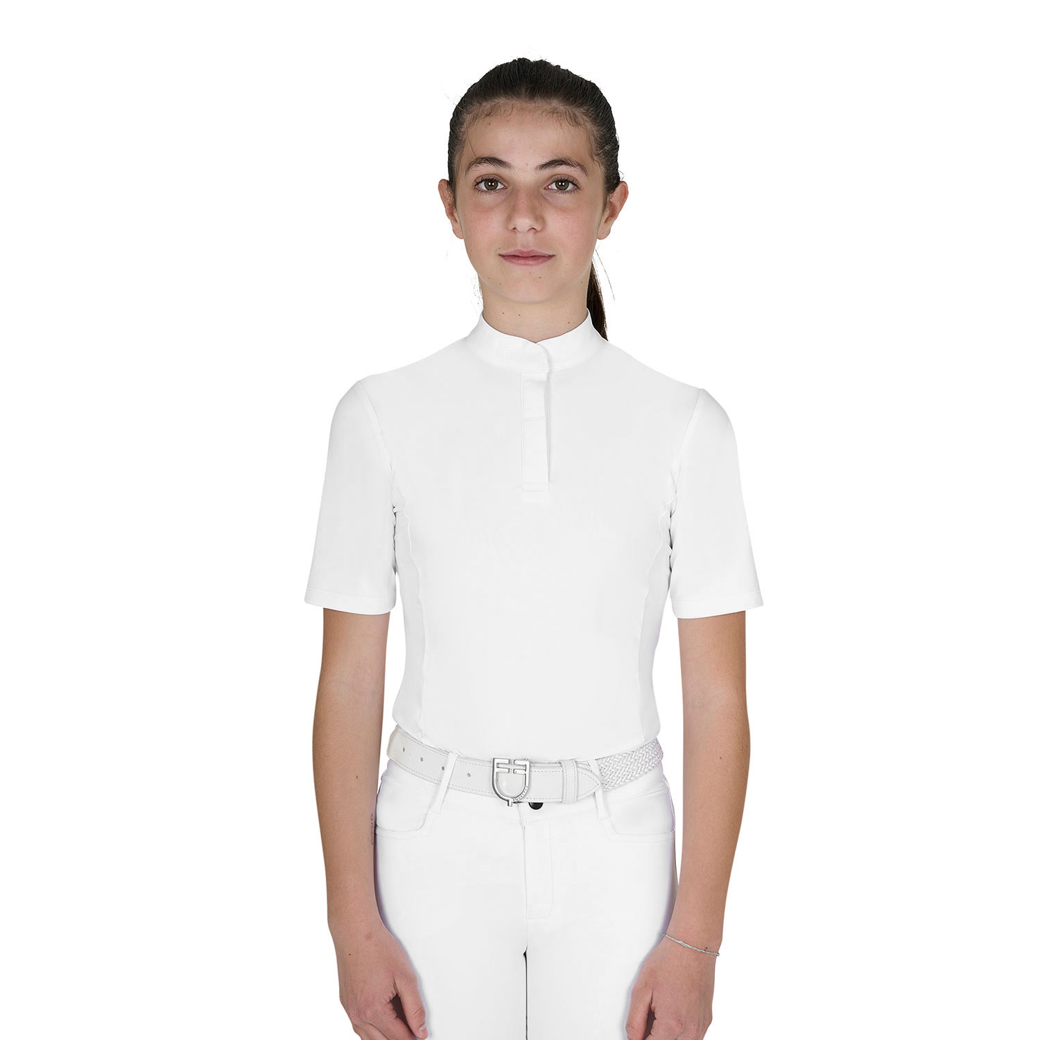 Schmal geschnittenes Turnier-Poloshirt mit Knöpfen für Mädchen