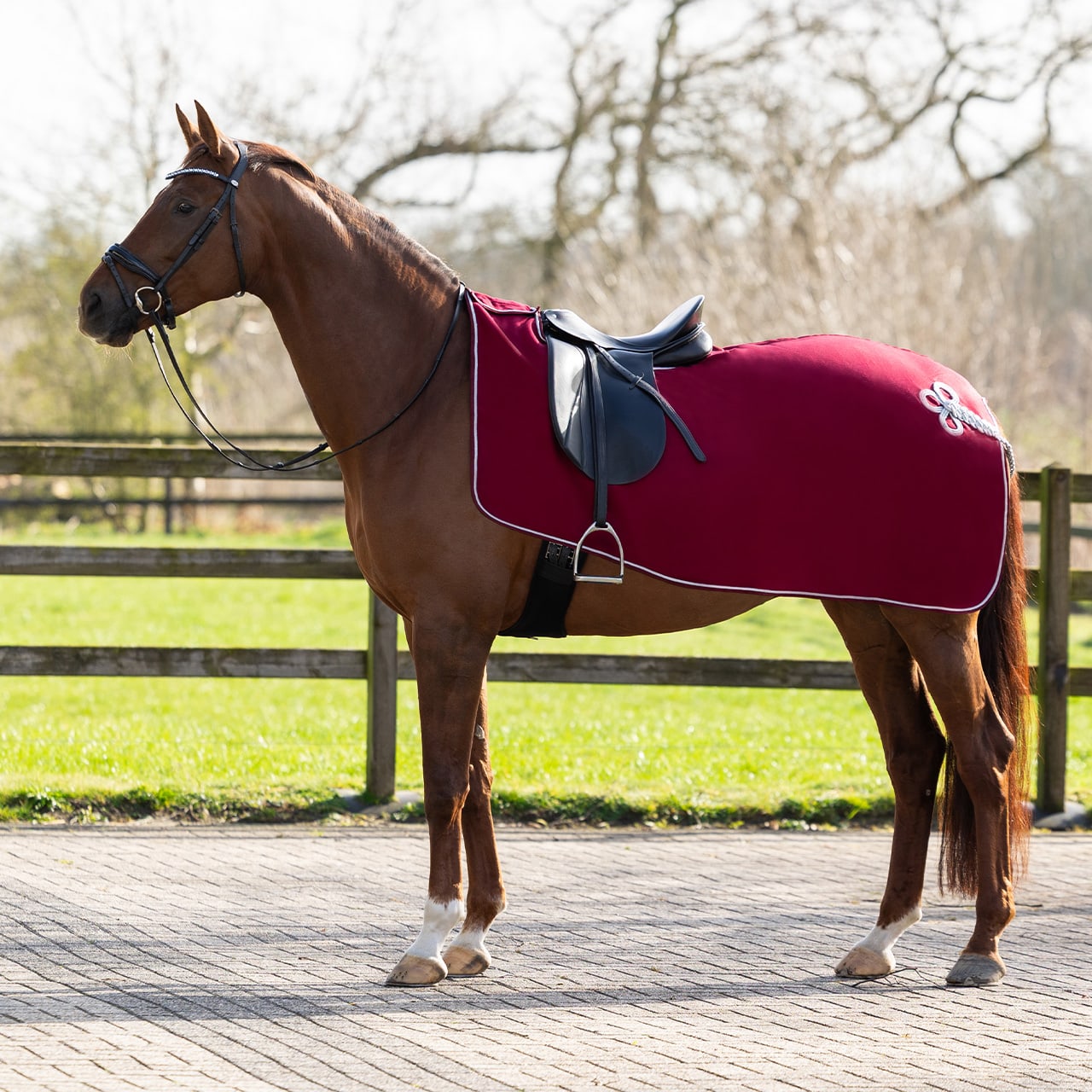 Riding rug fleece with ornament Riding rug fleece with ornament