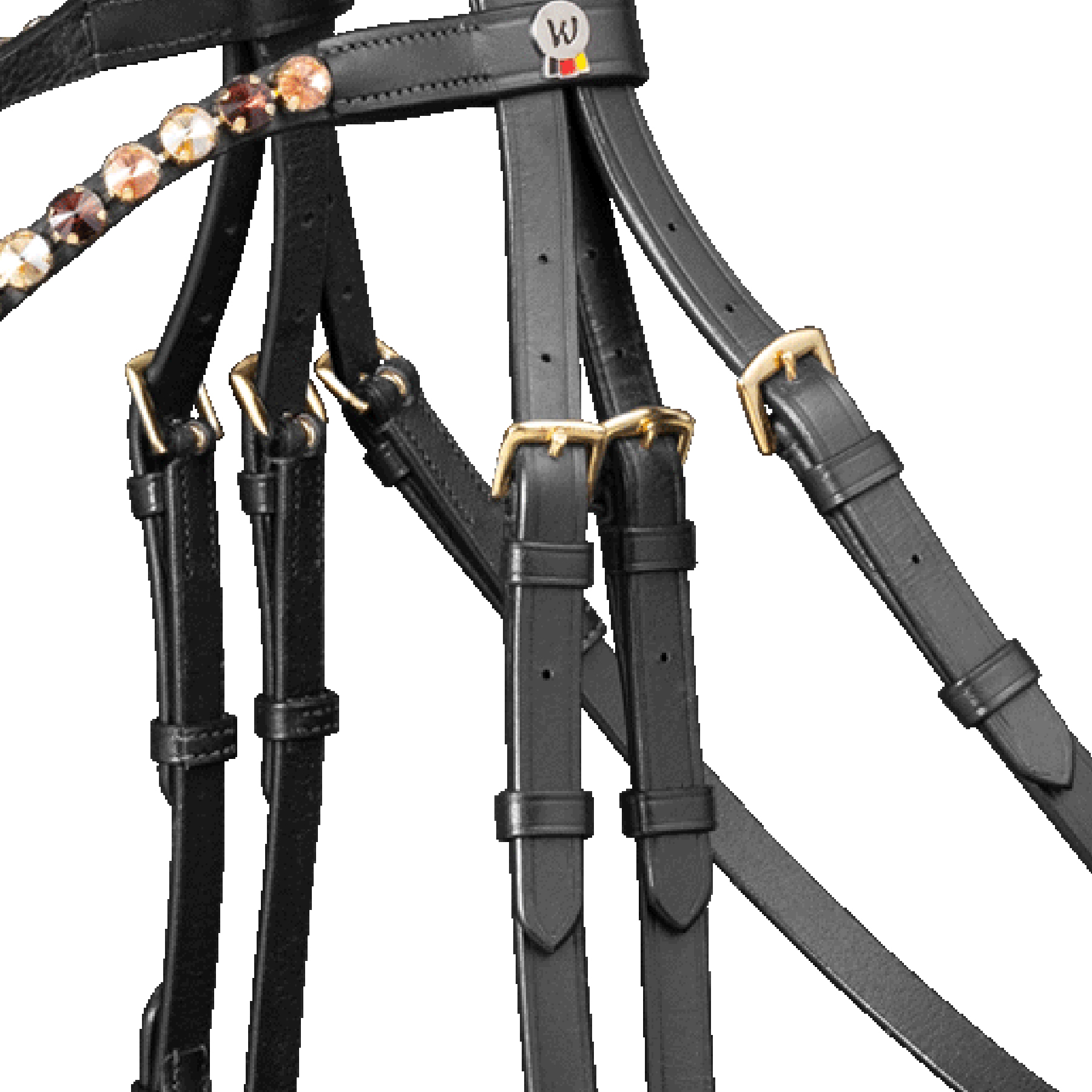 Snaffle bridle X-Line Goldheart, swedish comb.