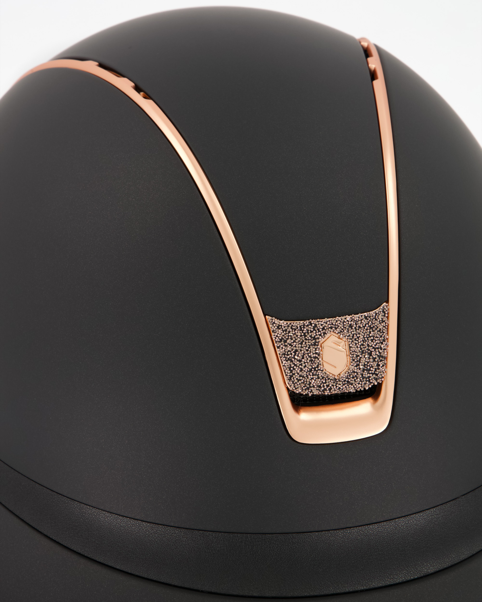 Reithelm 2.0 Miss Shield Shadowmatt Black Trim Matt PinkGold Blason Crystal Fabric Pink Gold in schwarz