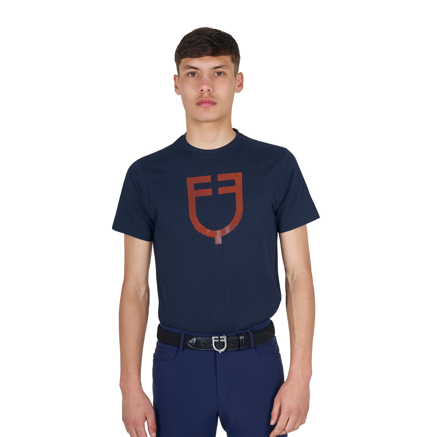 Herren-Basic-T-Shirt mit glänzendem Logo