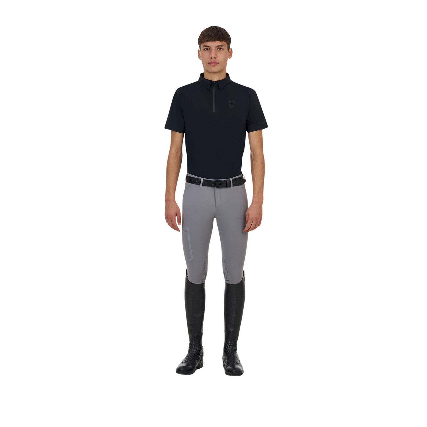 Herren-Trainingspoloshirt mit kurzen Ärmeln und Reißverschluss