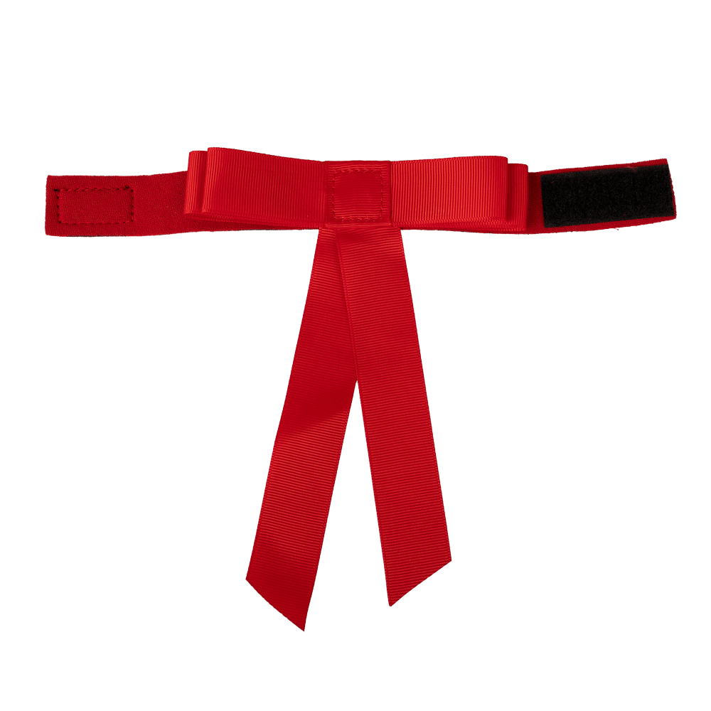 Rote Schleife mit Klettverschluss
