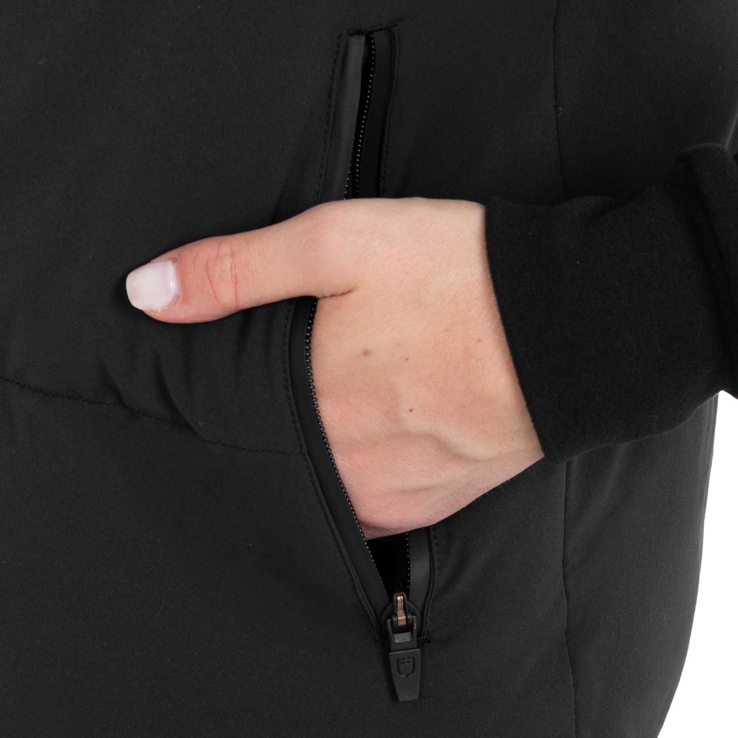 Gefütterte Weste mit hohem Kragen für Damen