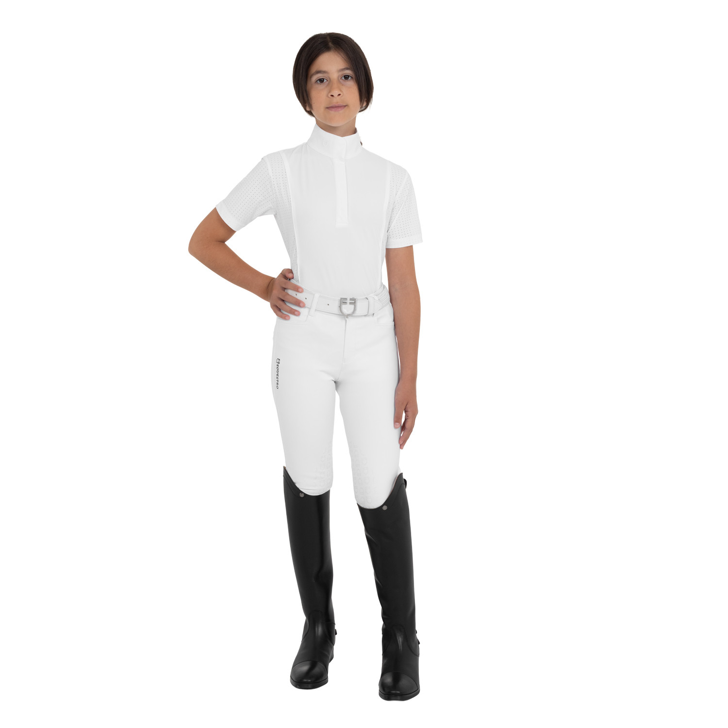 Mädchen-Turnierpolo Kurzarm mit Mesh-Einsätzen