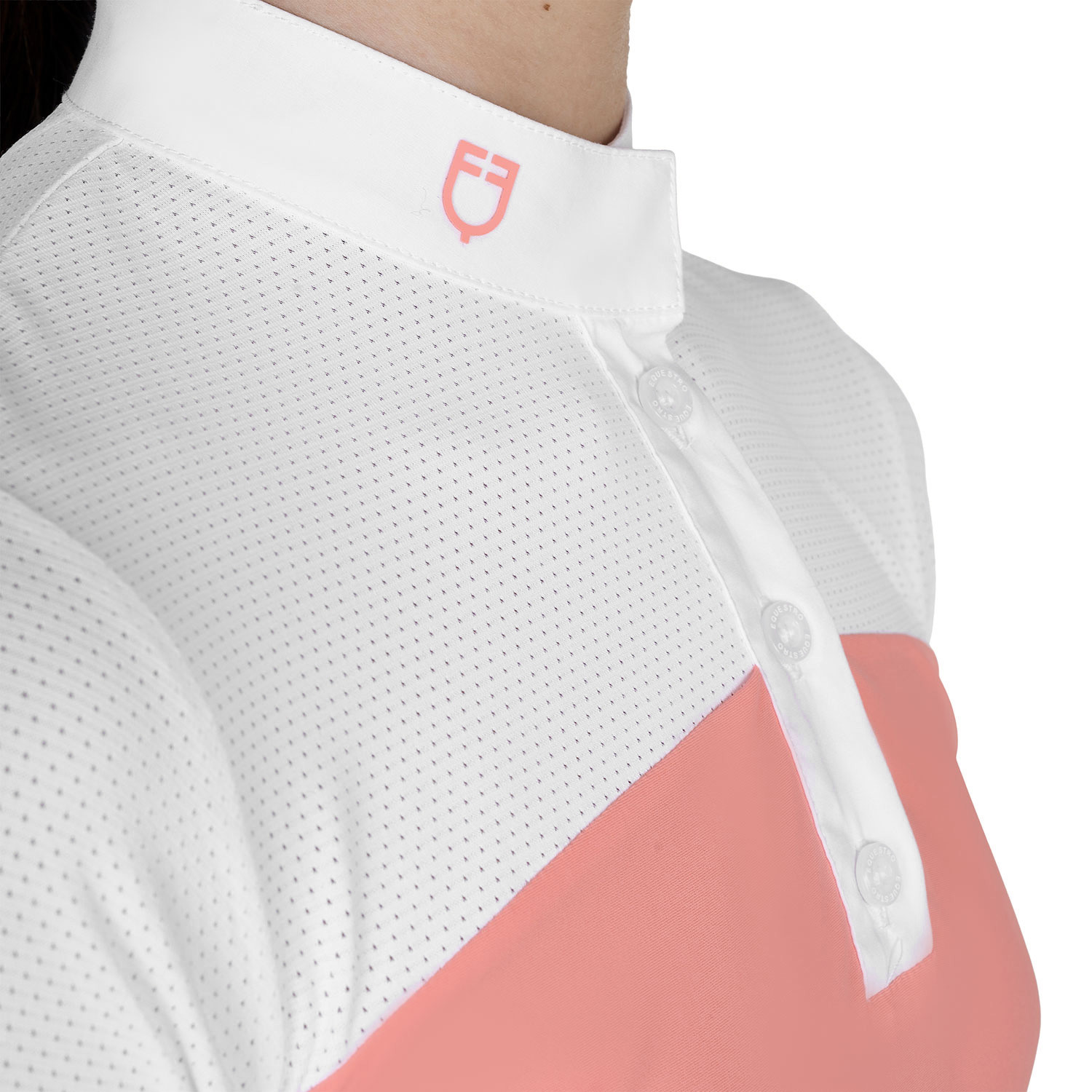 Mädchen-Turnierpolo Slim Fit mit perforiertem Stoff