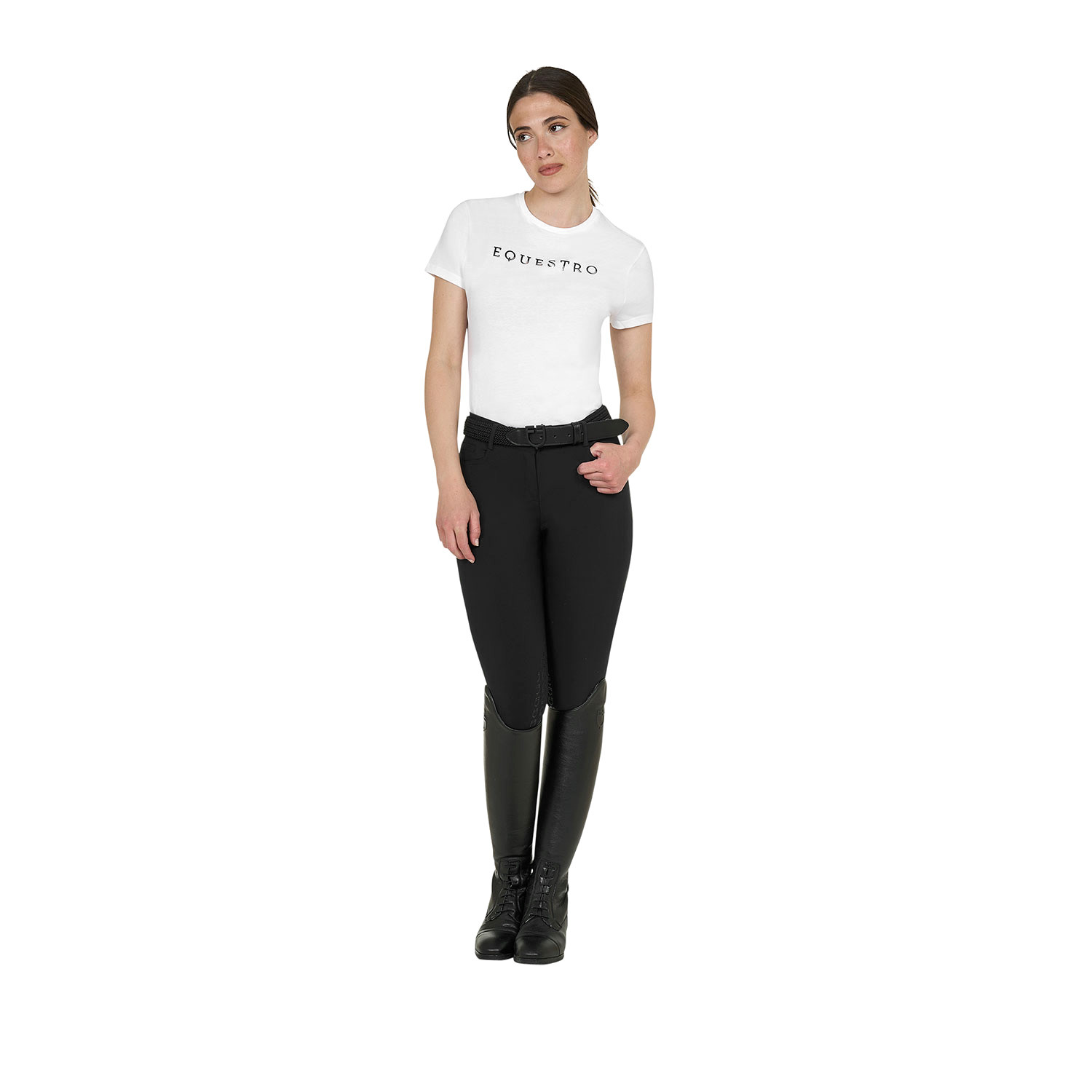 Damen-Baumwollshirt mit laminiertem Logo