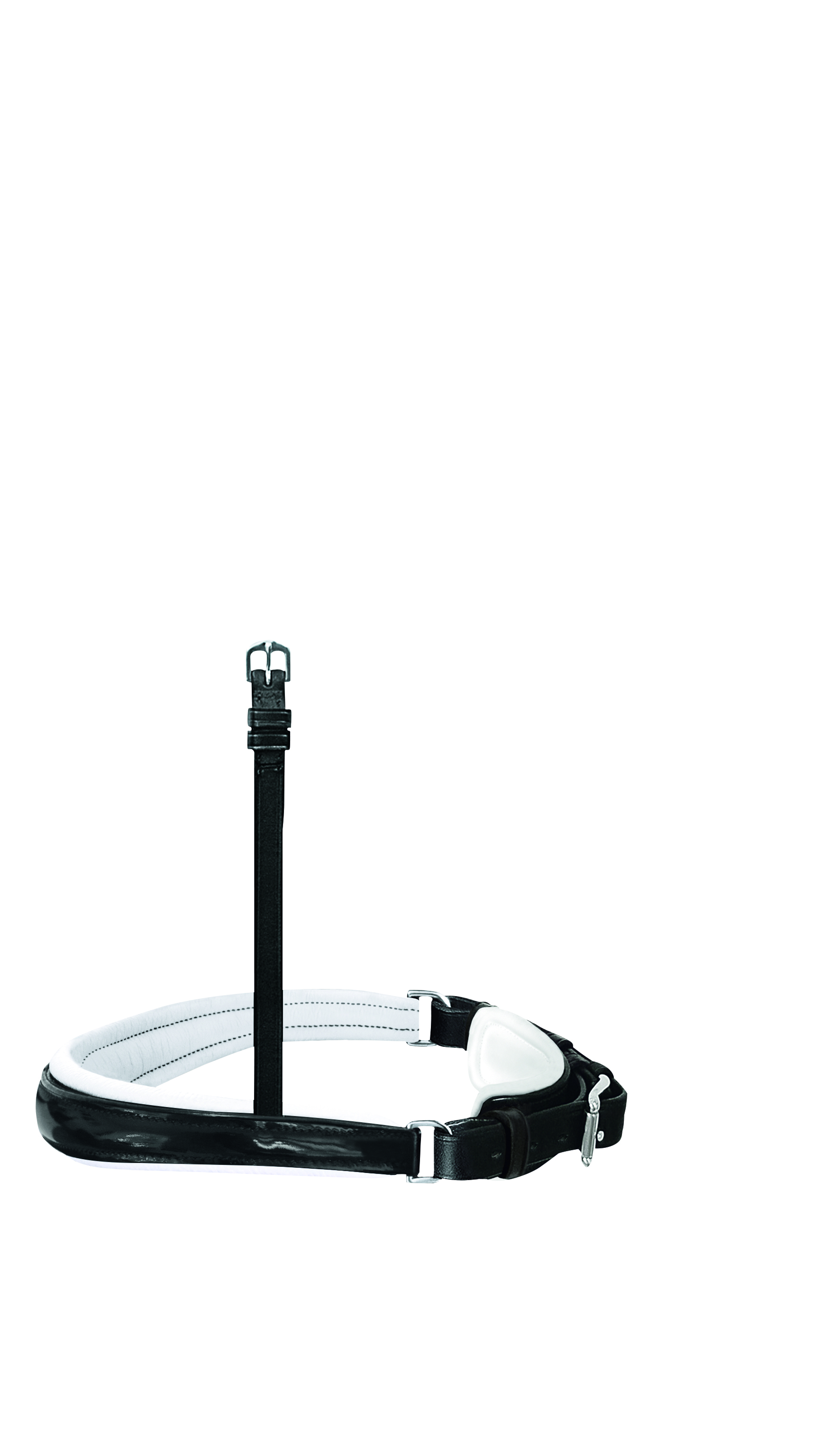 Nasenriemen für Kandare anatomisch Lack in schwarz/weiß