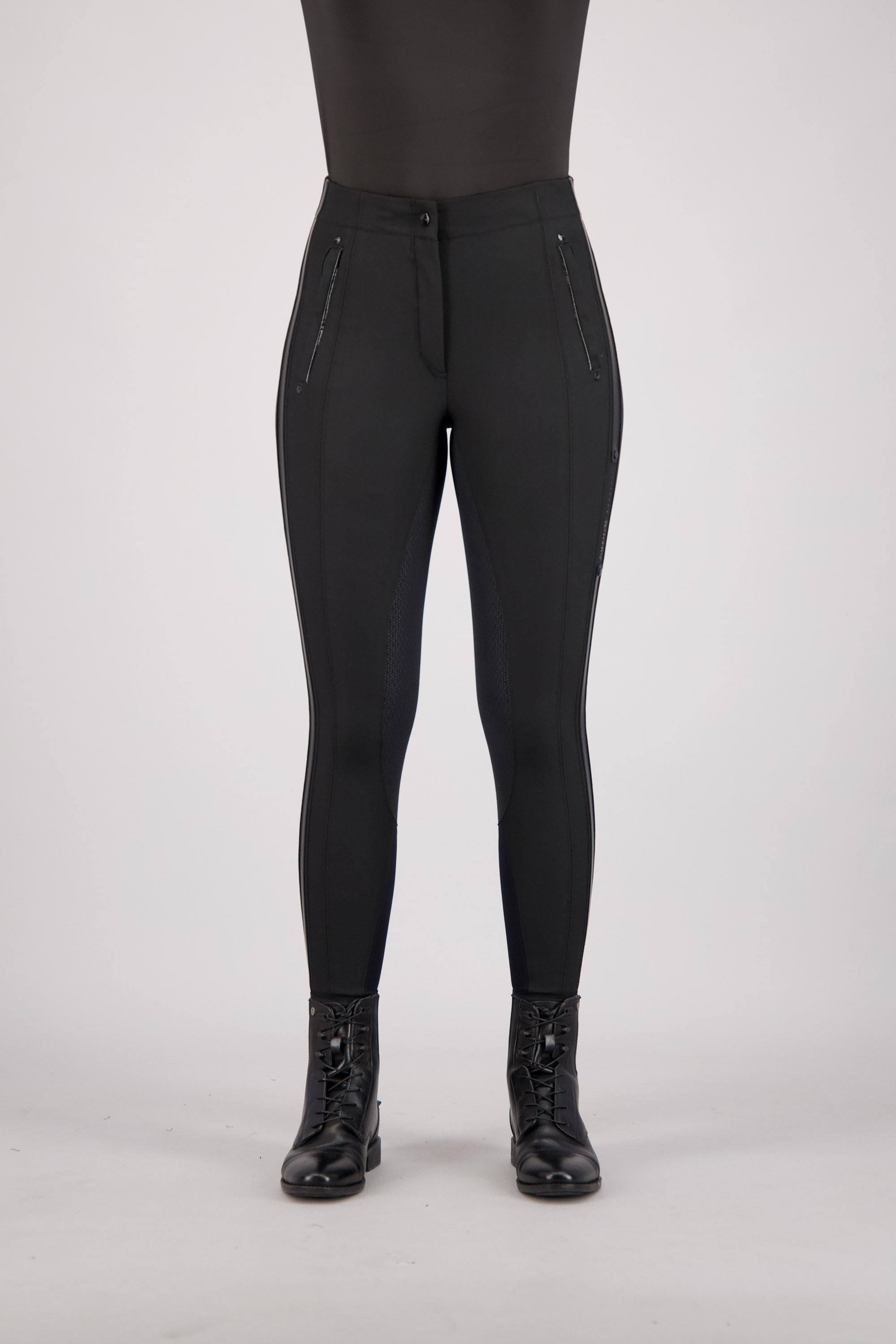 Culotte d'équitation pour femmes Wosha pleine grip en noir