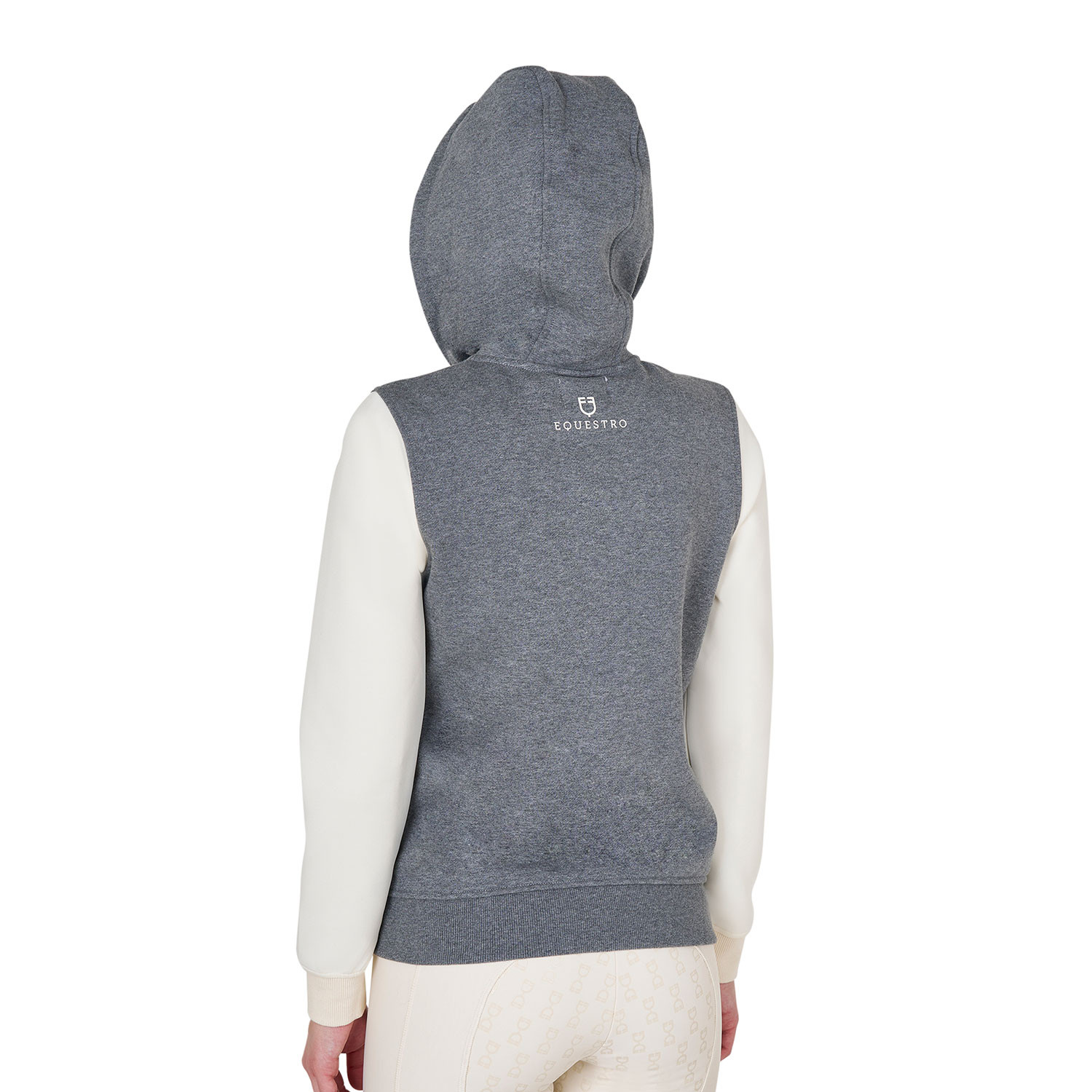 Damen-EQ-Hoodie zweifarbig mit Frontreißverschluss
