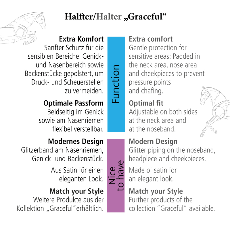 Satin Halfter "Graceful"-Kaltblut