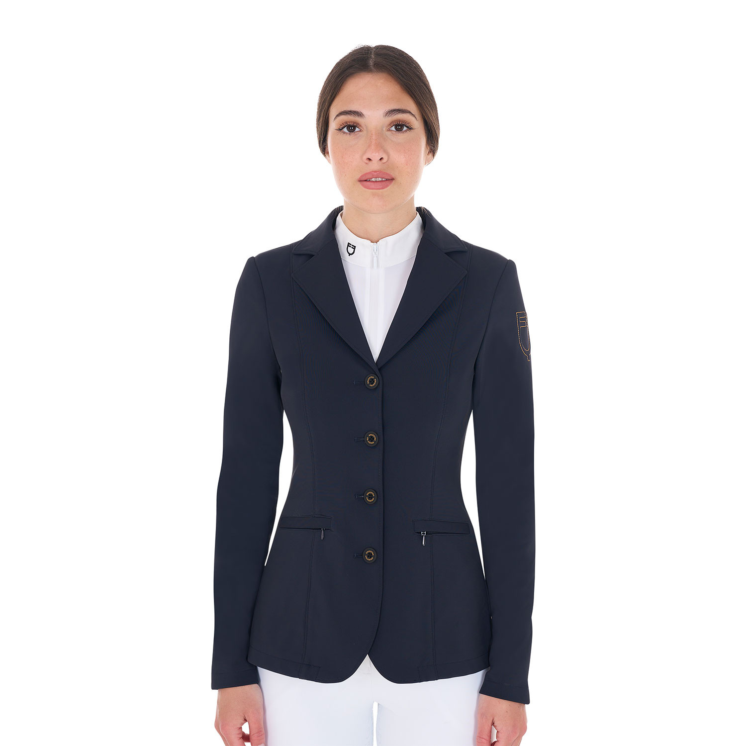 Damen-Turnierjacket mit kontrastfarbenem, gesticktem Logo