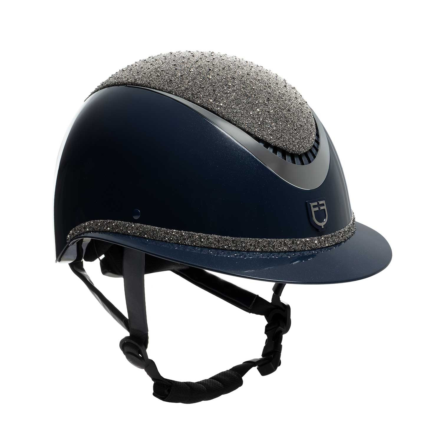 Reithelm mit breitem Visier und Strass, Norm EN 1384-2023