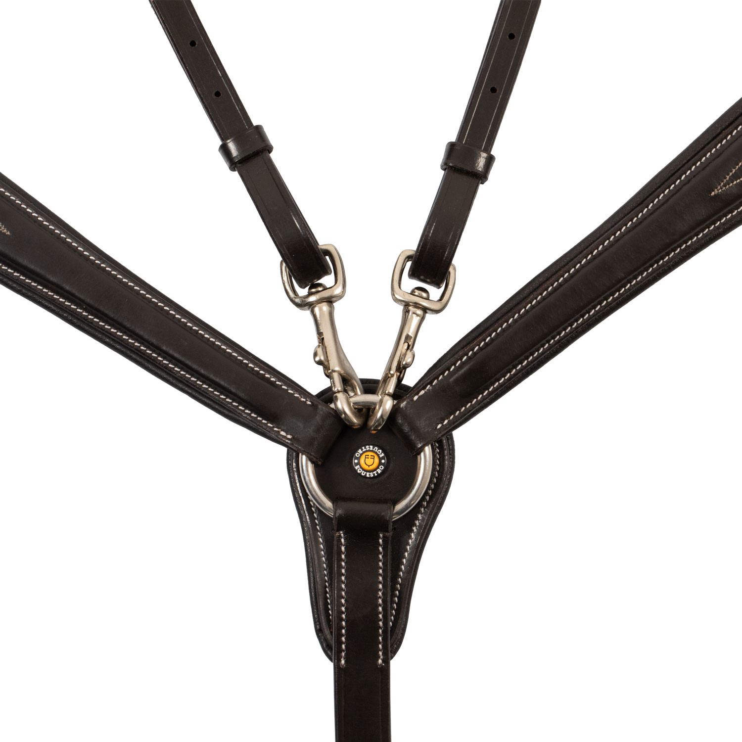 Gegerbtes Leder-Vorderzeug mit Gabel und Stickereien
