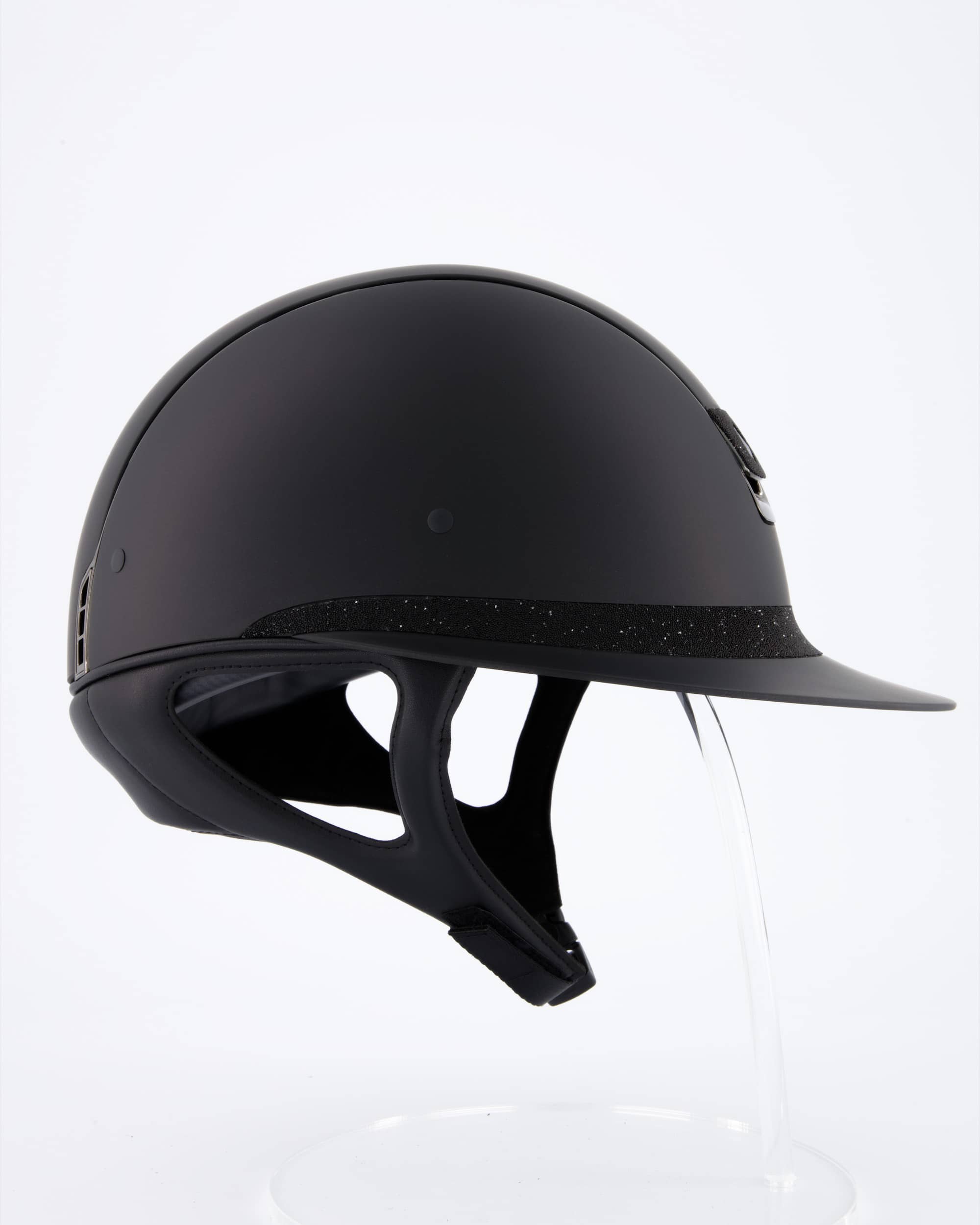 Reithelm Miss Shield Shadowmatt, Frontal Band Crystal Fabric Swarovski Black, Trim Chrome Black, Blason Crystal Fabric Black in Schwarz