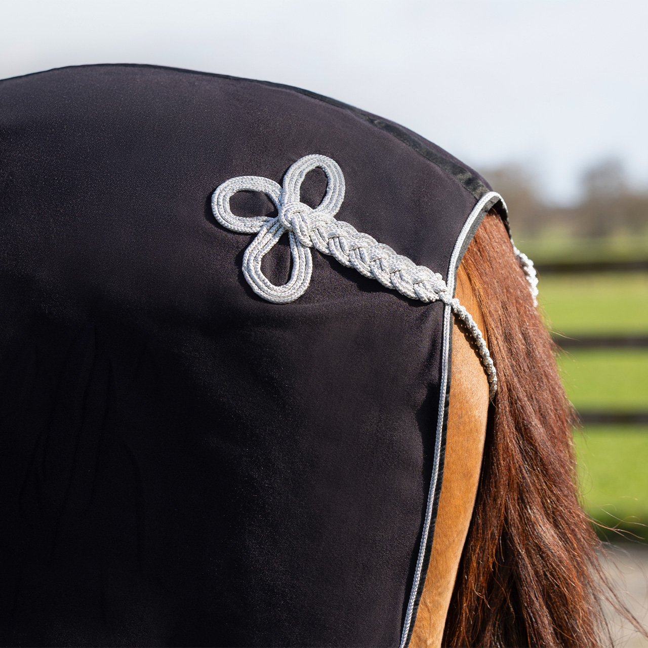 Riding rug fleece with ornament