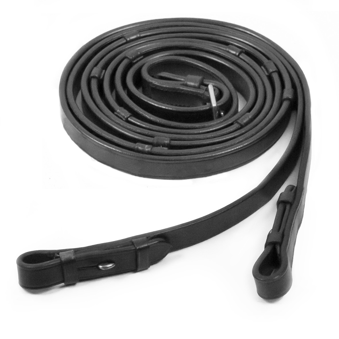 Leather reins with bridle hook