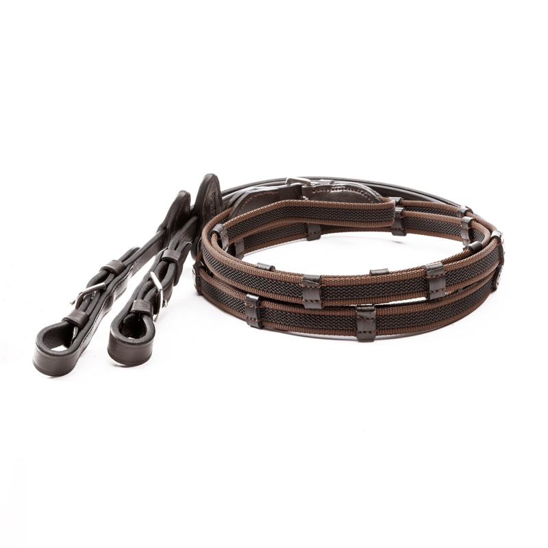 Rênes caoutchoutées "double barrettes" - 16mm - 10 pcs