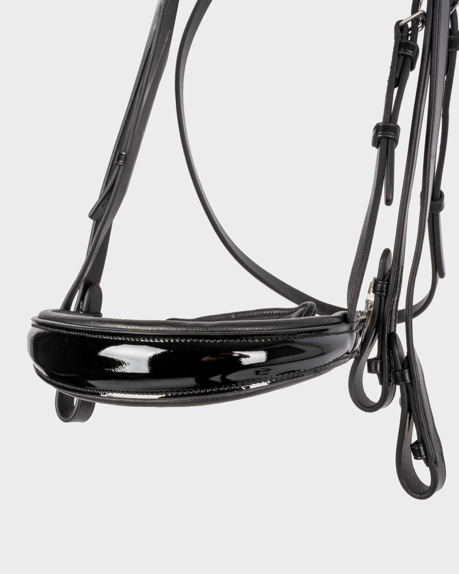Bridle Hubertus Schmidt Black Edition patent leather anatomical in black